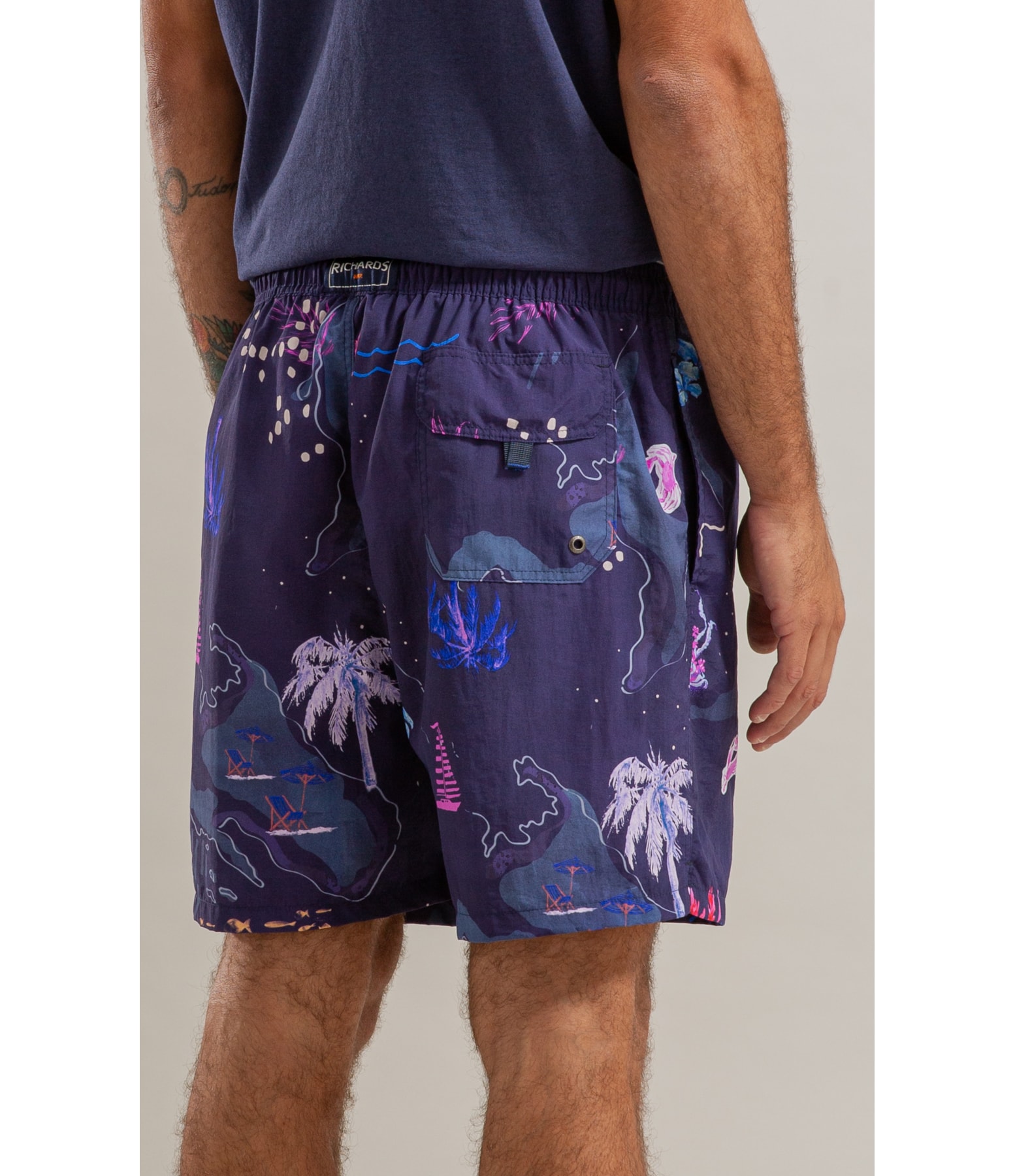 Beach Short Mapa Regular Dark Navy