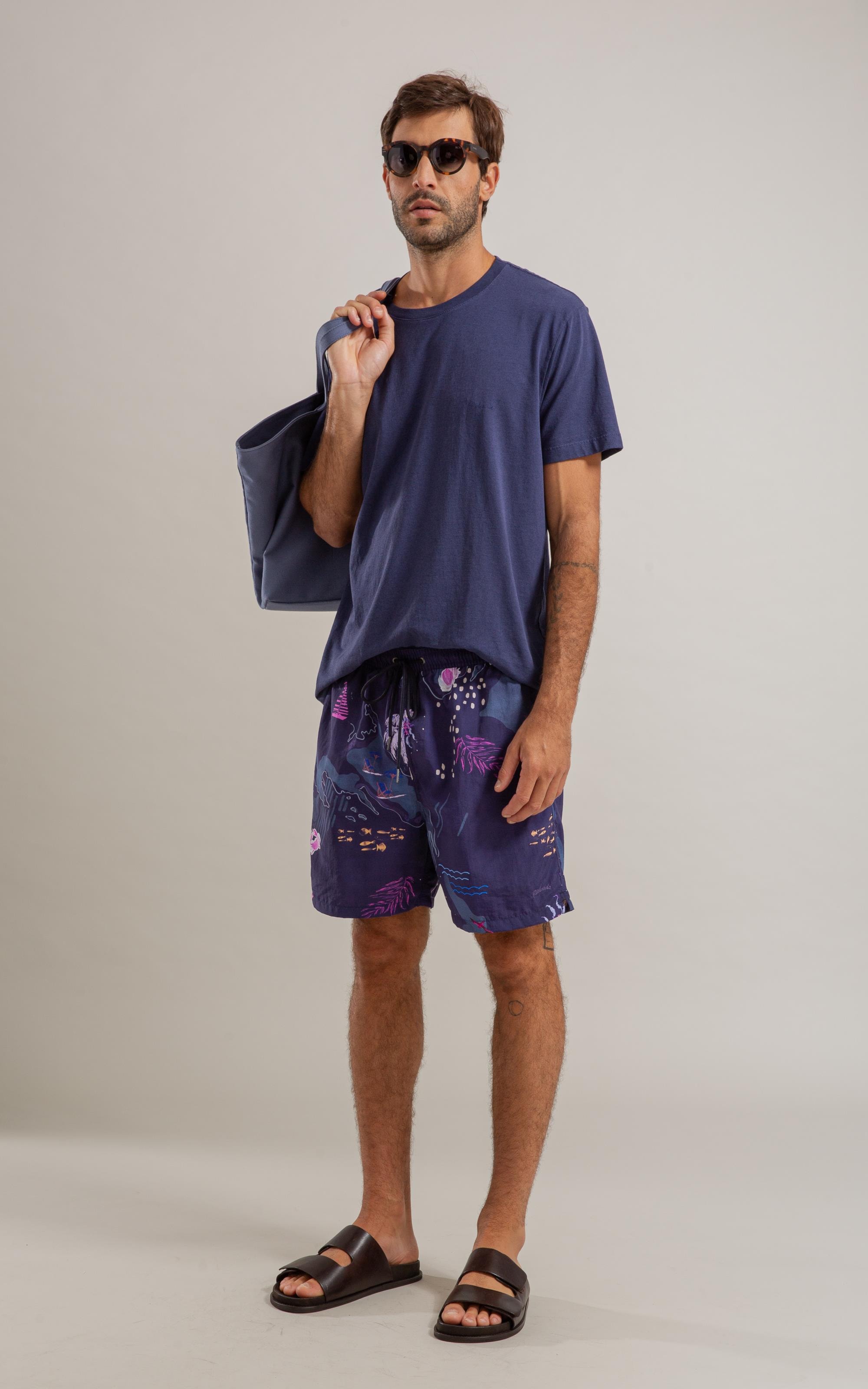 Beach Short Mapa Regular Dark Navy