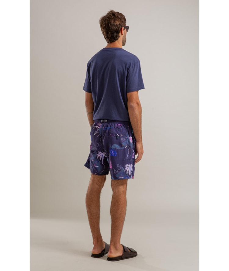 Beach Short Mapa Regular Dark Navy