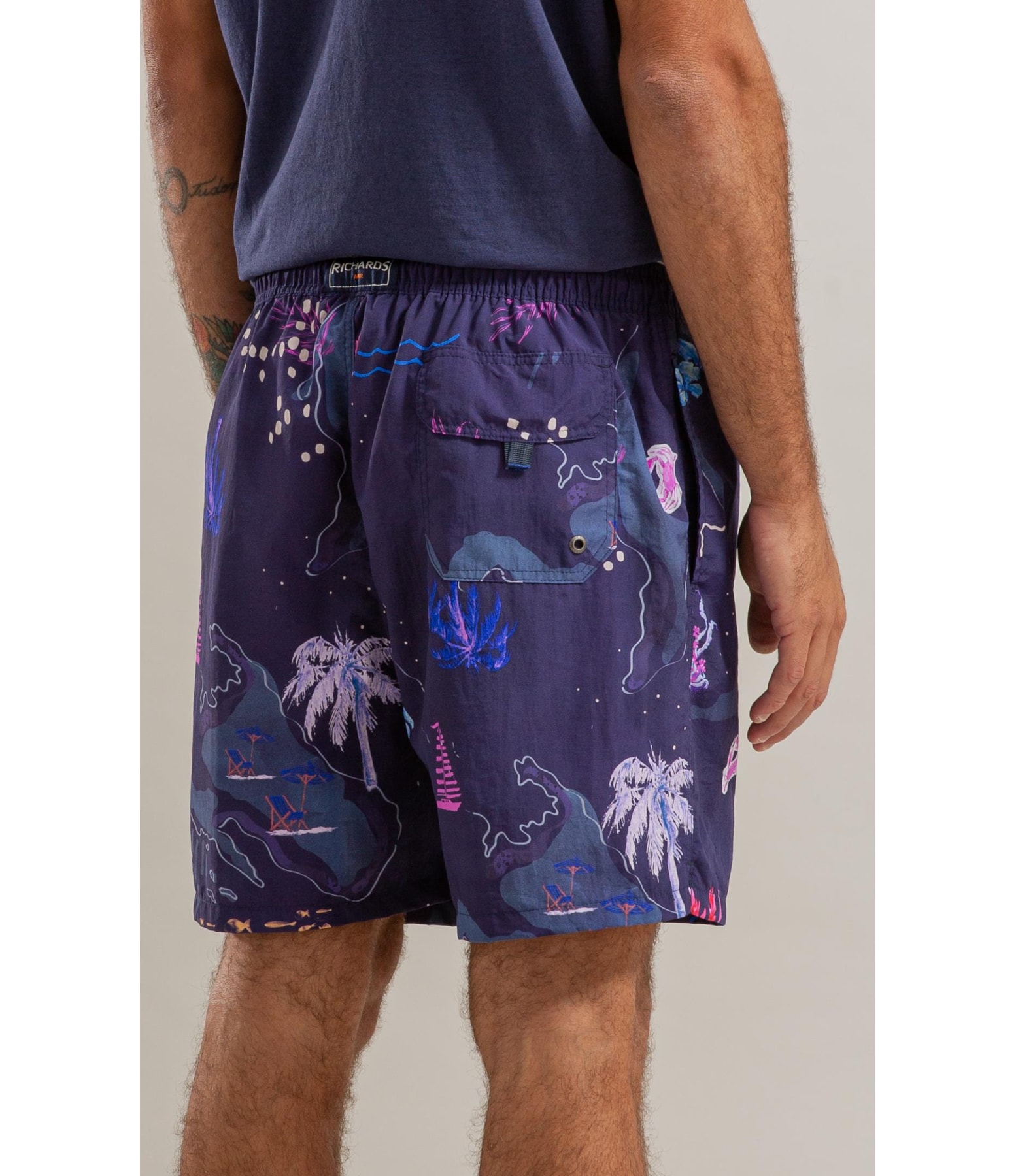 Beach Short Mapa Regular Dark Navy