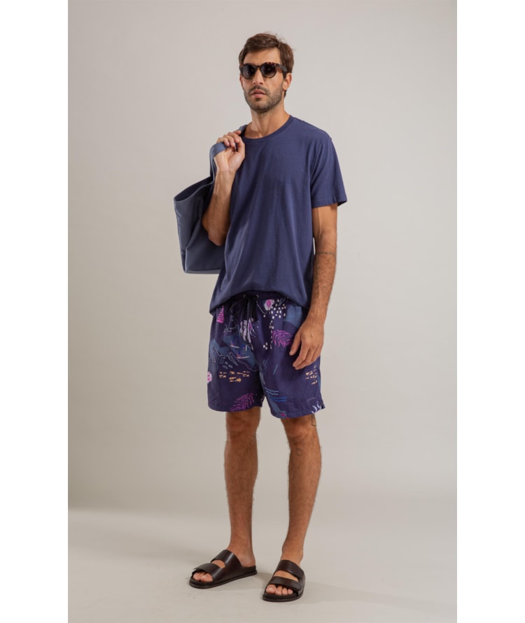 Beach Short Mapa Regular Dark Navy