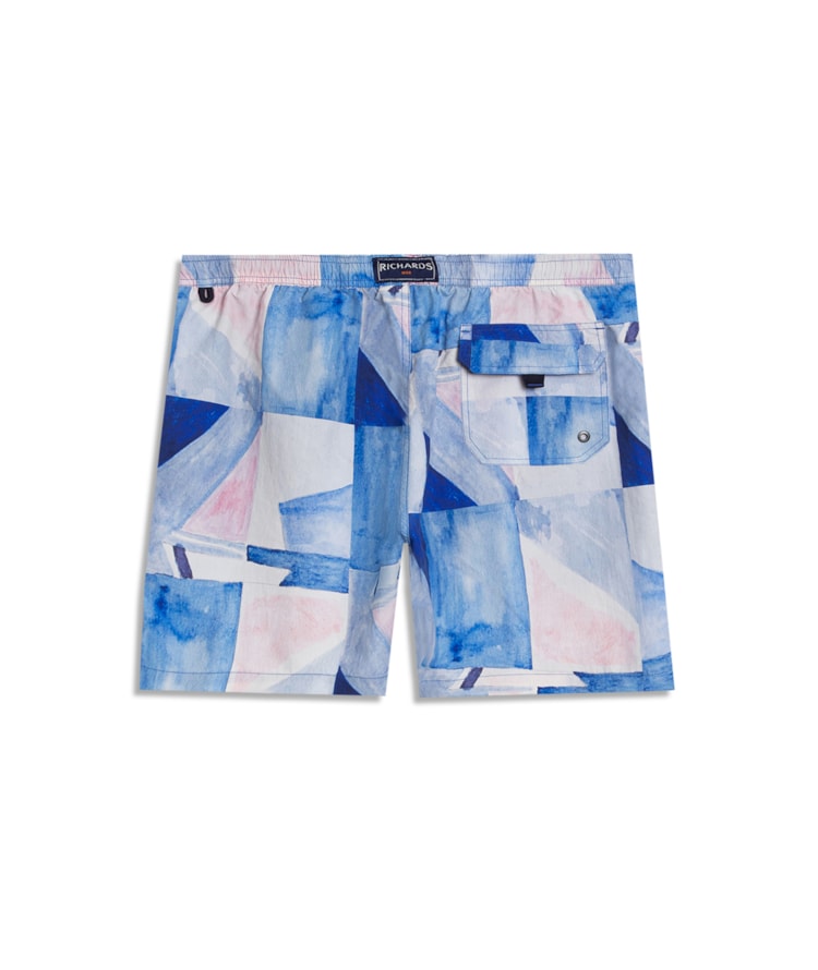 Beach Short Mosaico Regular Azul Bic