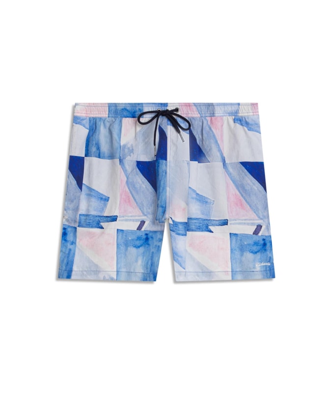Beach Short Mosaico Regular Azul Bic
