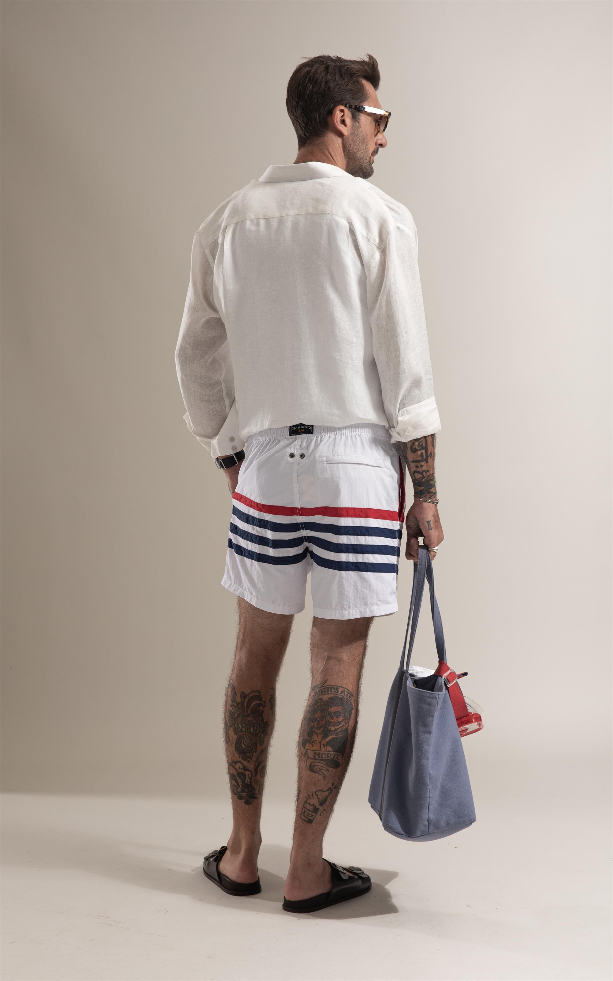 Beach Short Nautical Cut Branco