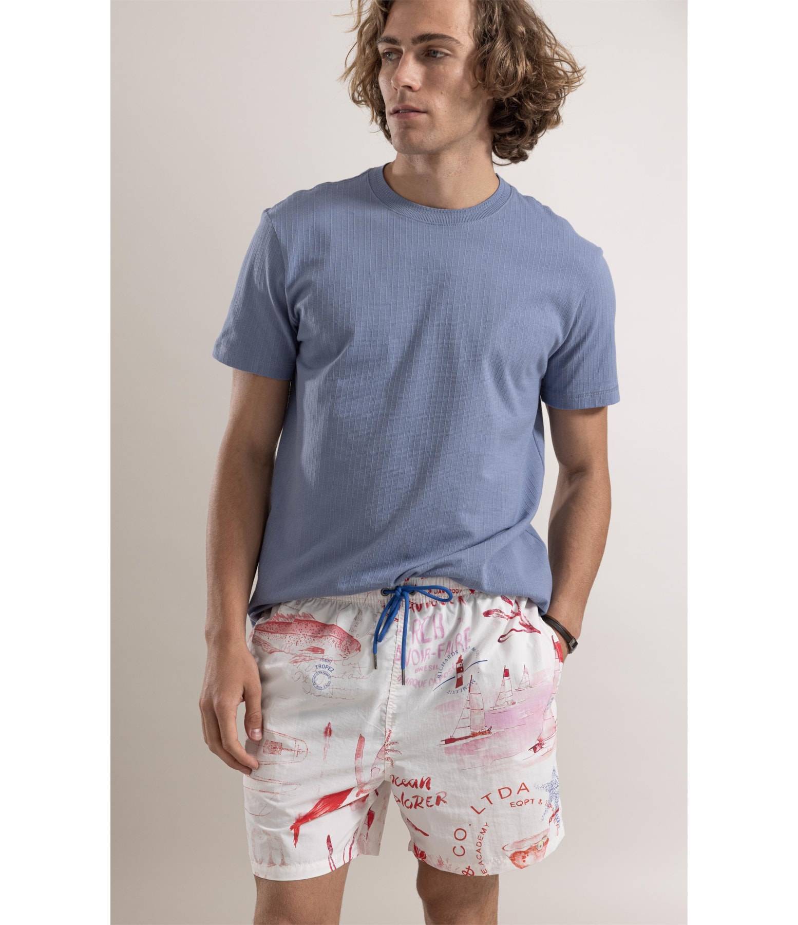 Beach Short Naviguer Regular Vermelho