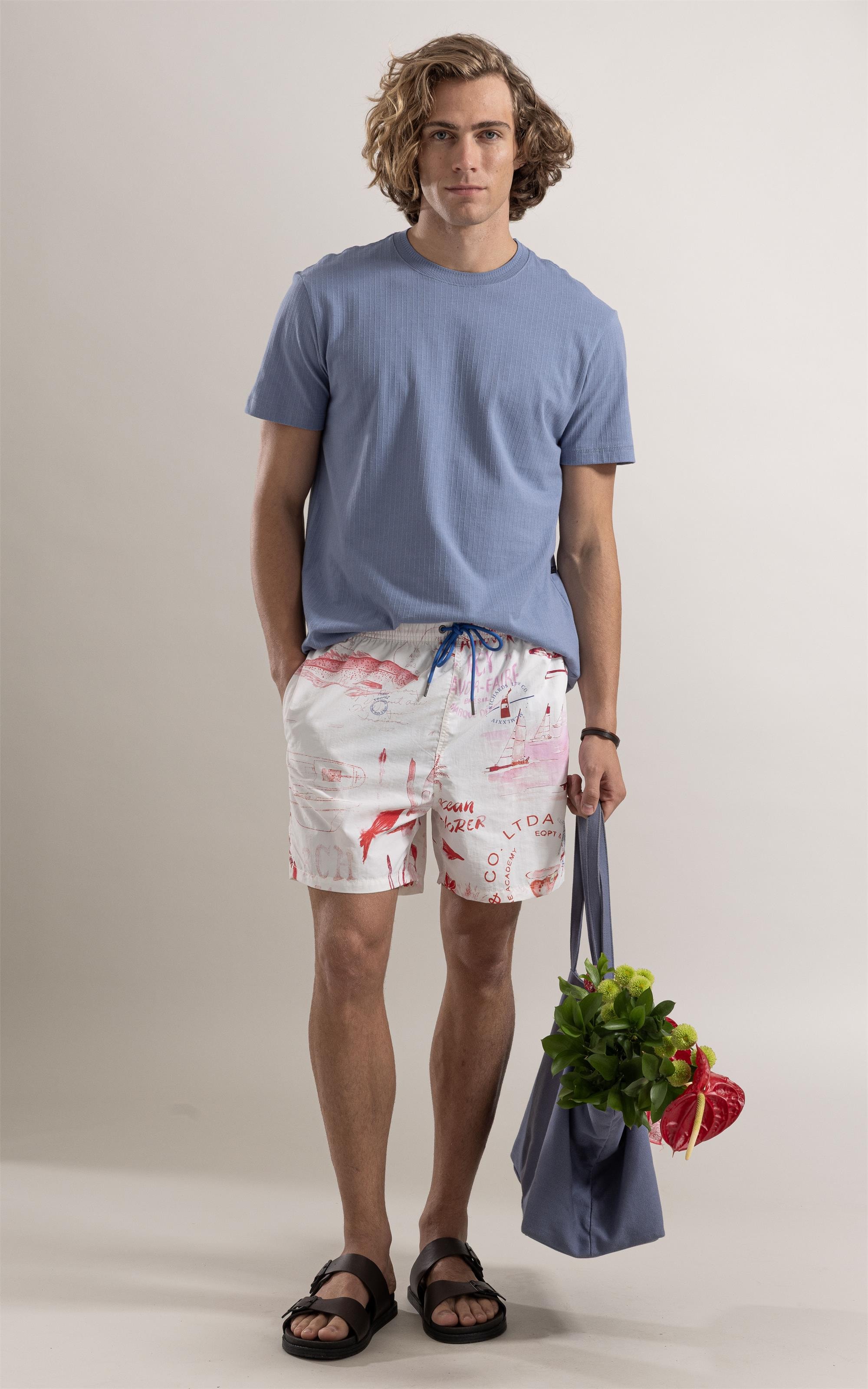 Beach Short Naviguer Regular Vermelho