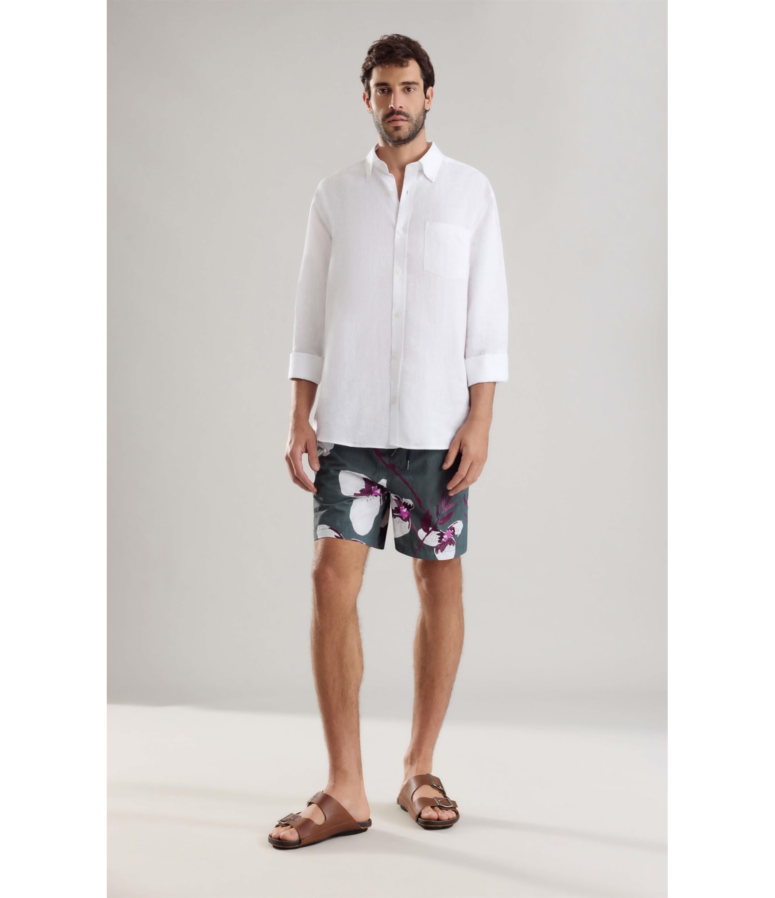 Beach Short Orquidea Fall Regular Floresta