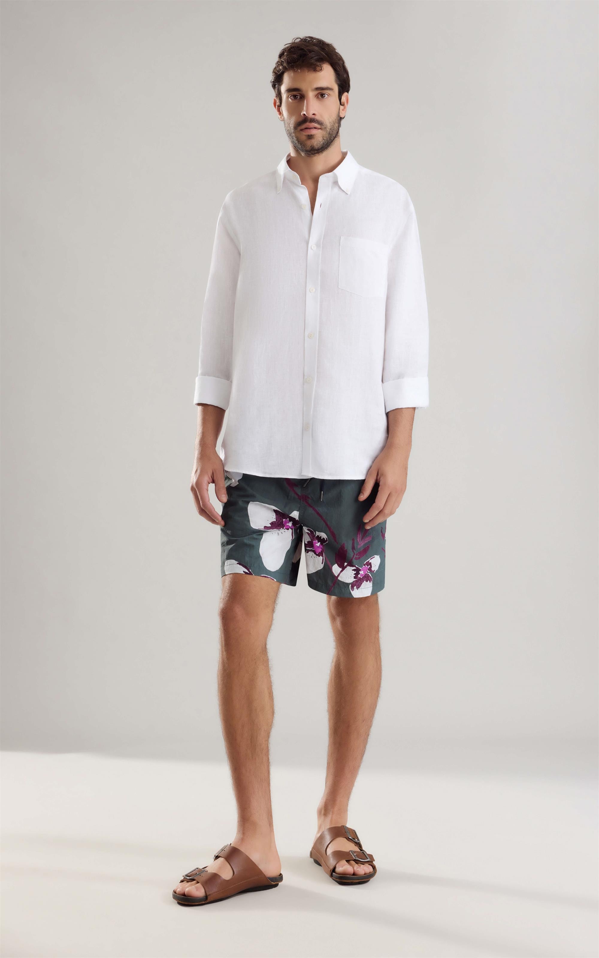 Beach Short Orquidea Fall Regular Floresta