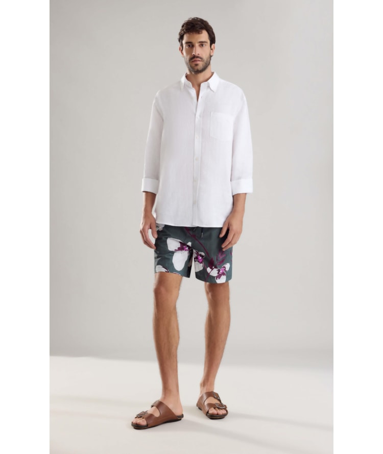 Beach Short Orquidea Fall Regular Floresta
