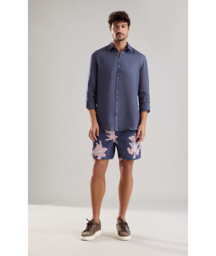 Beach Short Orquidea Regular Marinho
