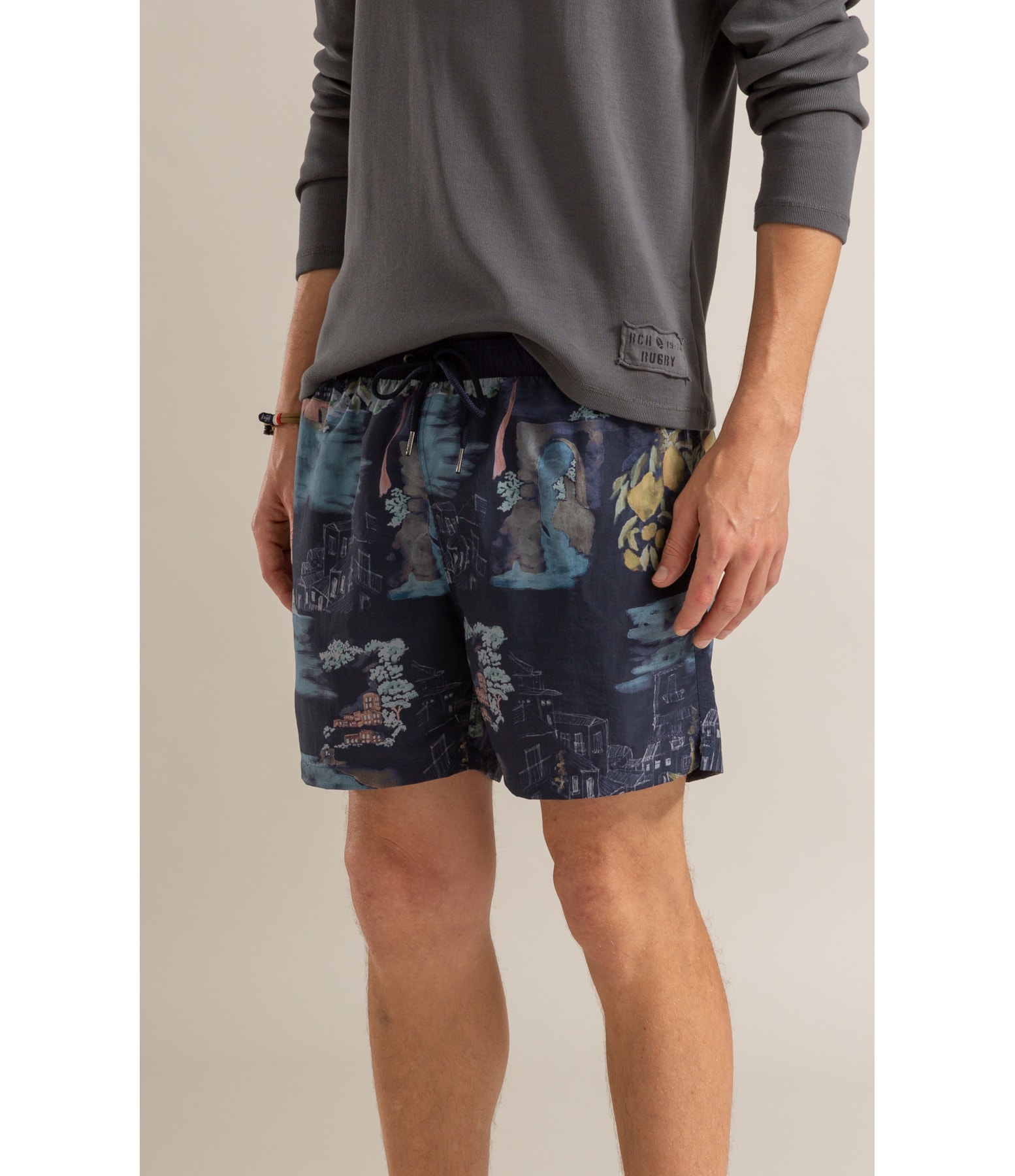 Beach Short Paesaggio Regular Dark Navy