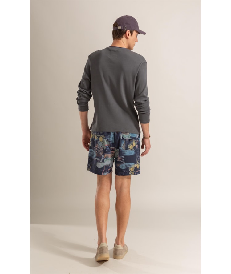 Beach Short Paesaggio Regular Dark Navy