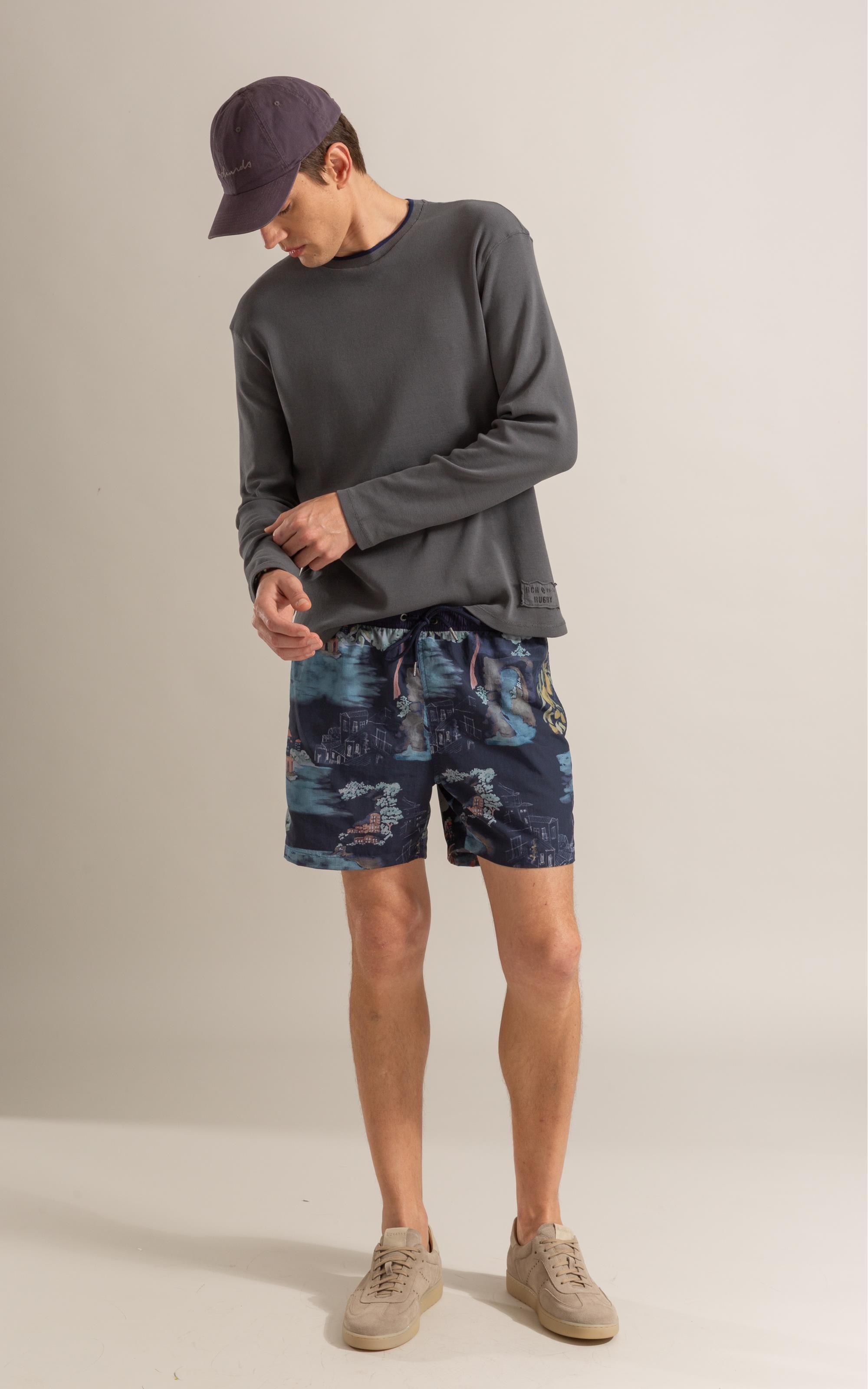 Beach Short Paesaggio Regular Dark Navy