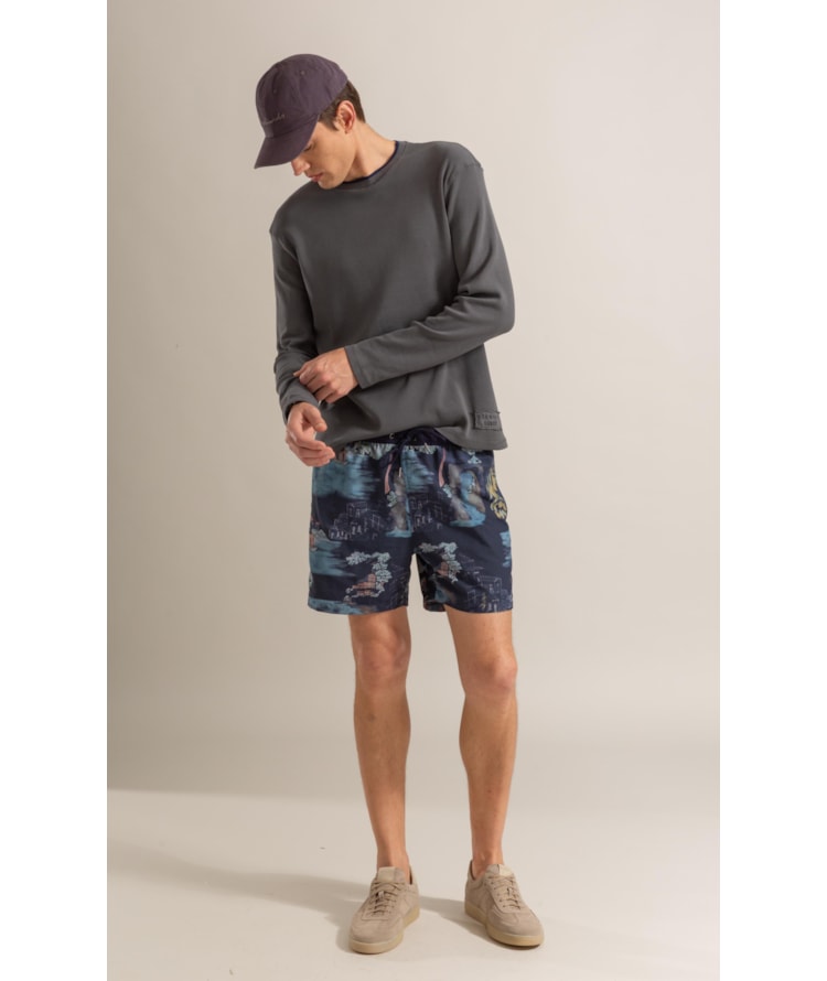 Beach Short Paesaggio Regular Dark Navy