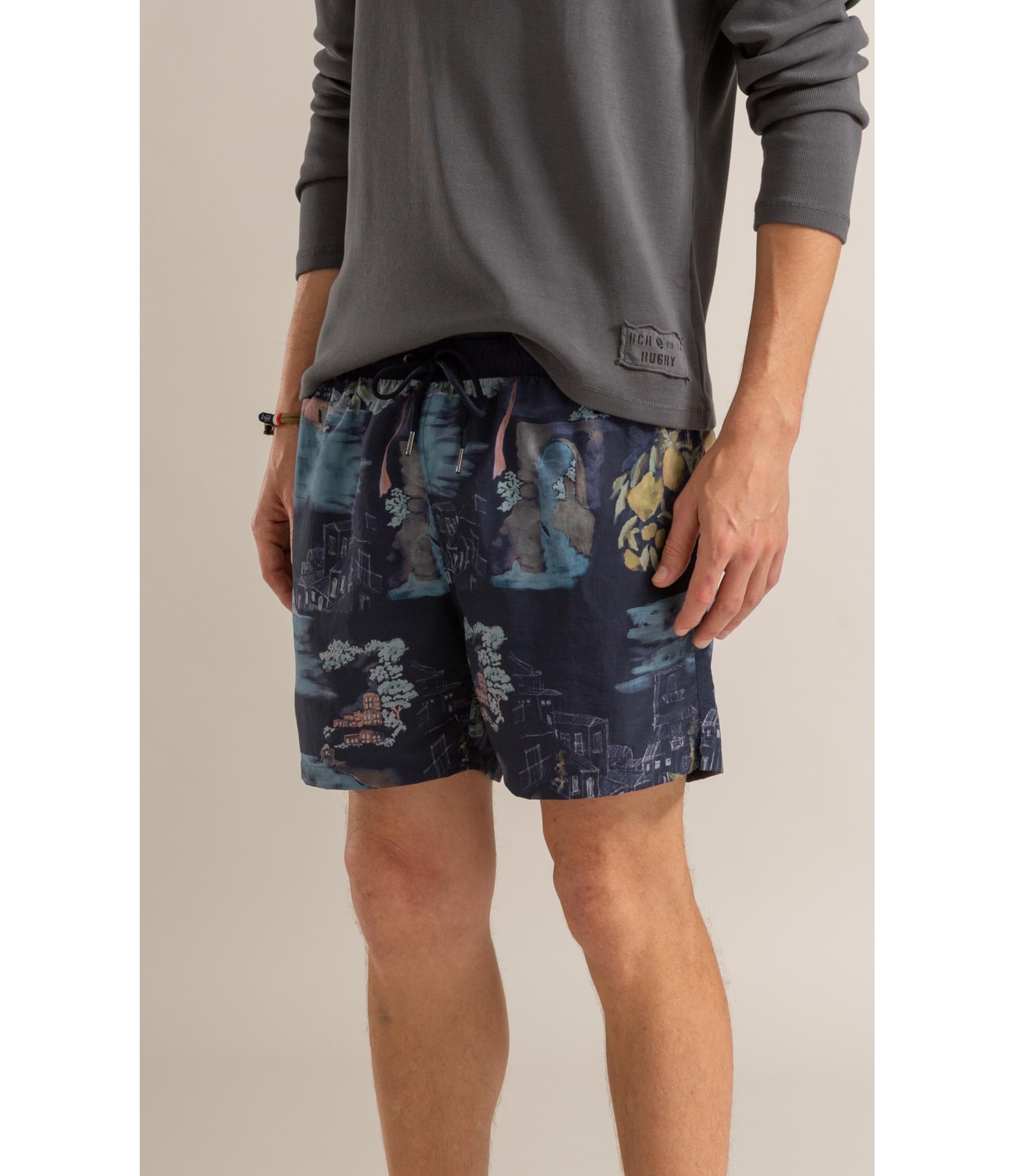 Beach Short Paesaggio Regular Dark Navy