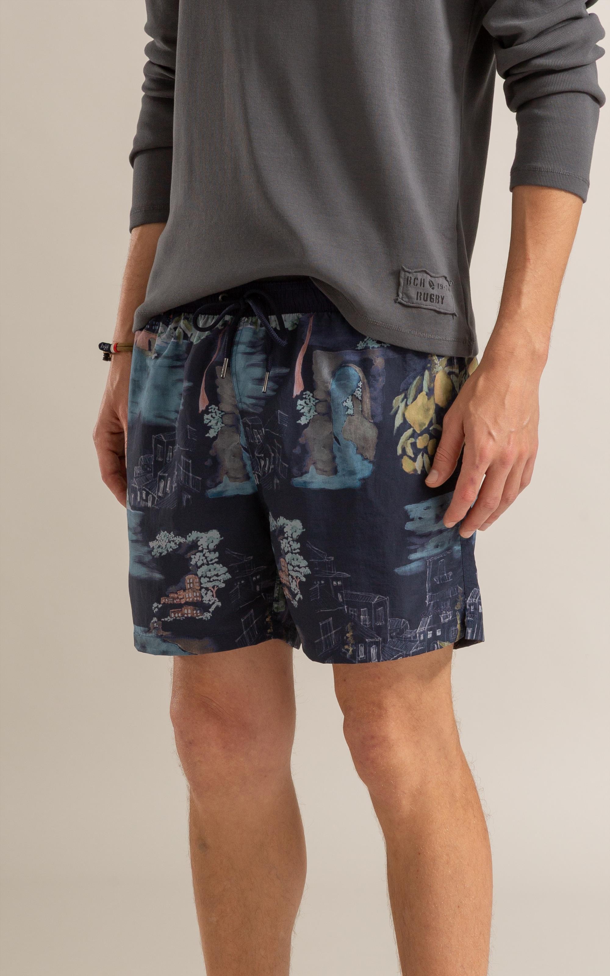 Beach Short Paesaggio Regular Dark Navy