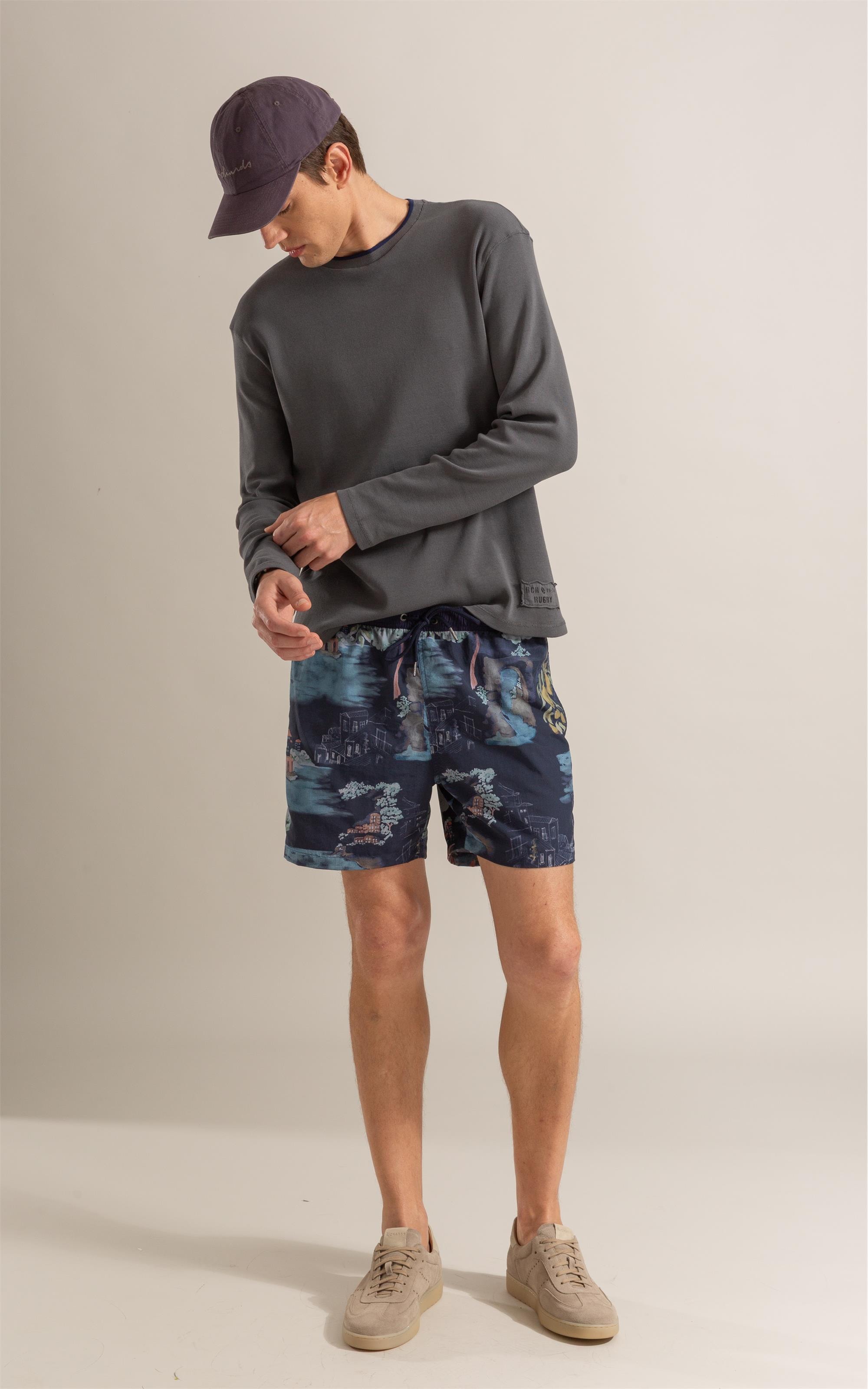 Beach Short Paesaggio Regular Dark Navy