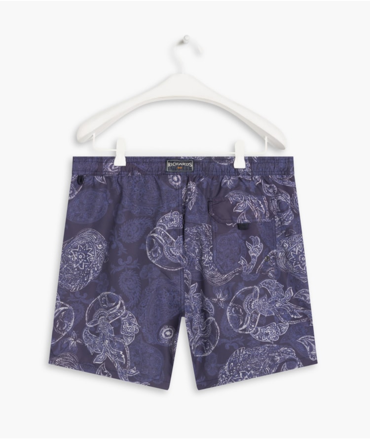 Beach Short Paisley Marinho