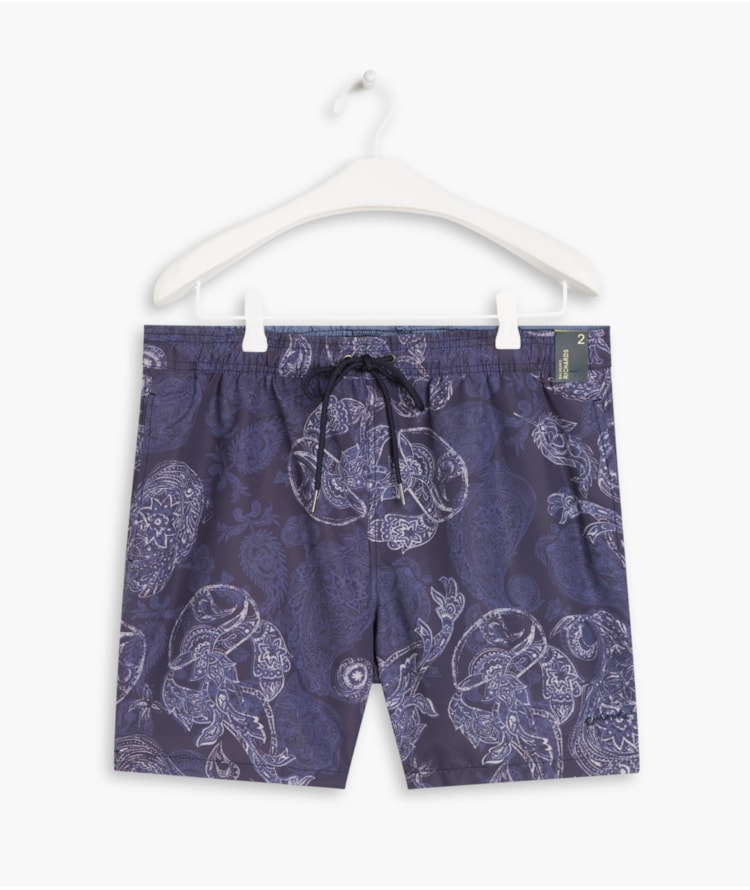 Beach Short Paisley Marinho