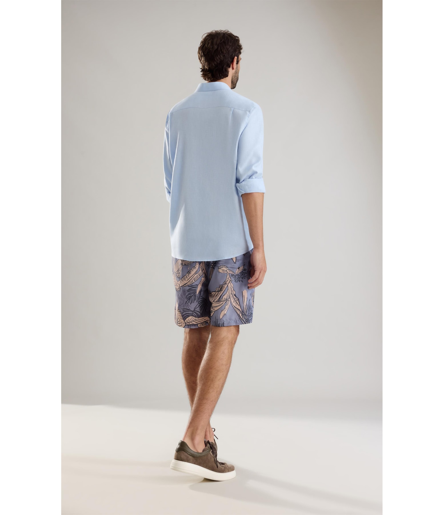 Beach Short Palm Trace Regula Azul Bic