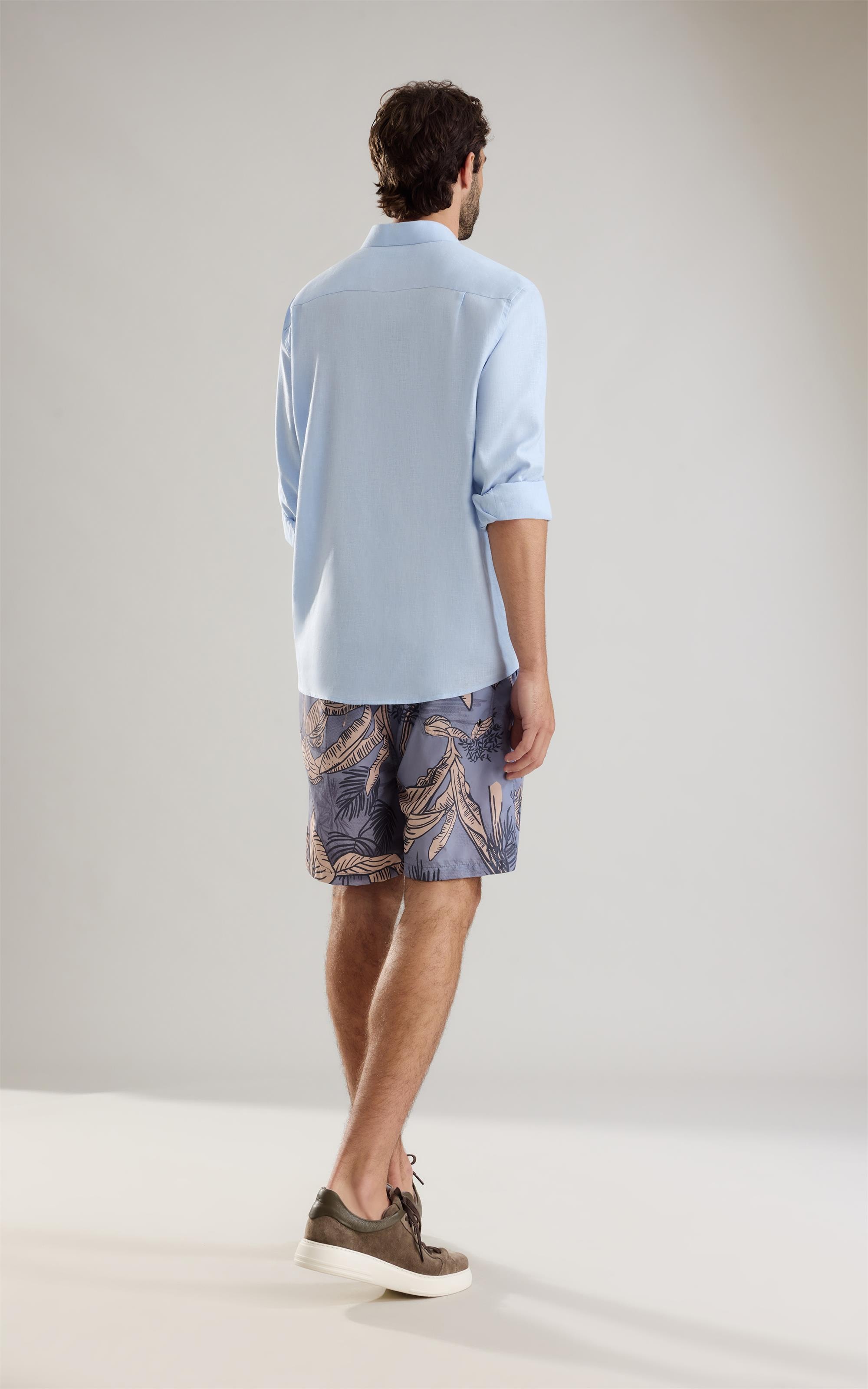 Beach Short Palm Trace Regula Azul Bic