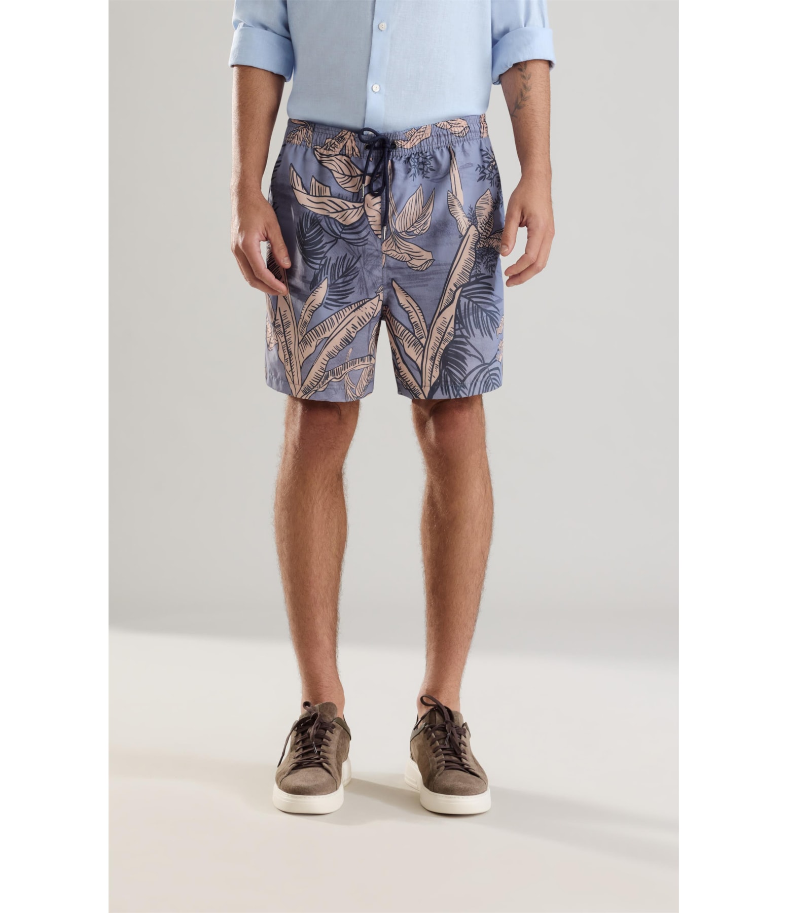 Beach Short Palm Trace Regula Azul Bic