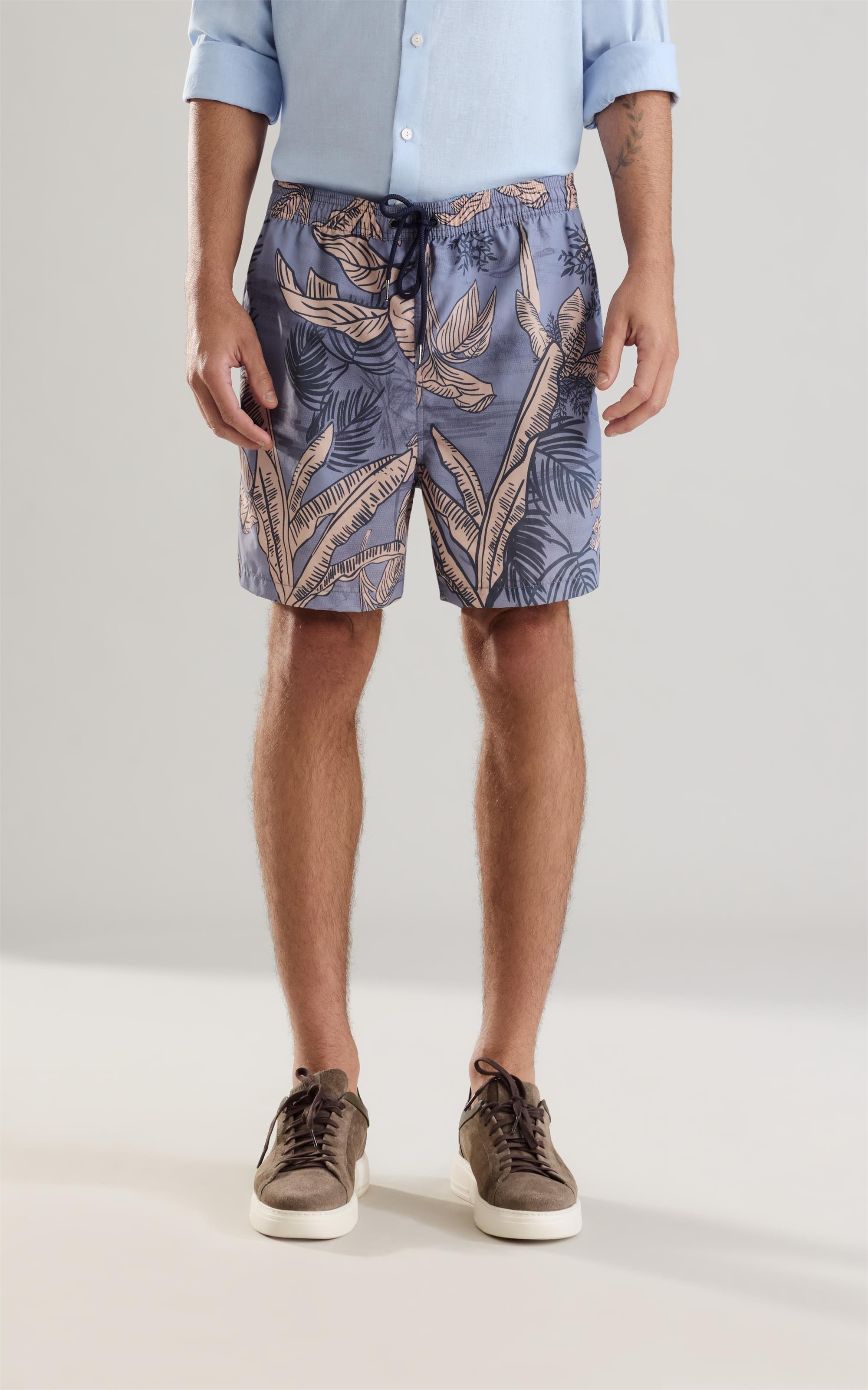 Beach Short Palm Trace Regula Azul Bic