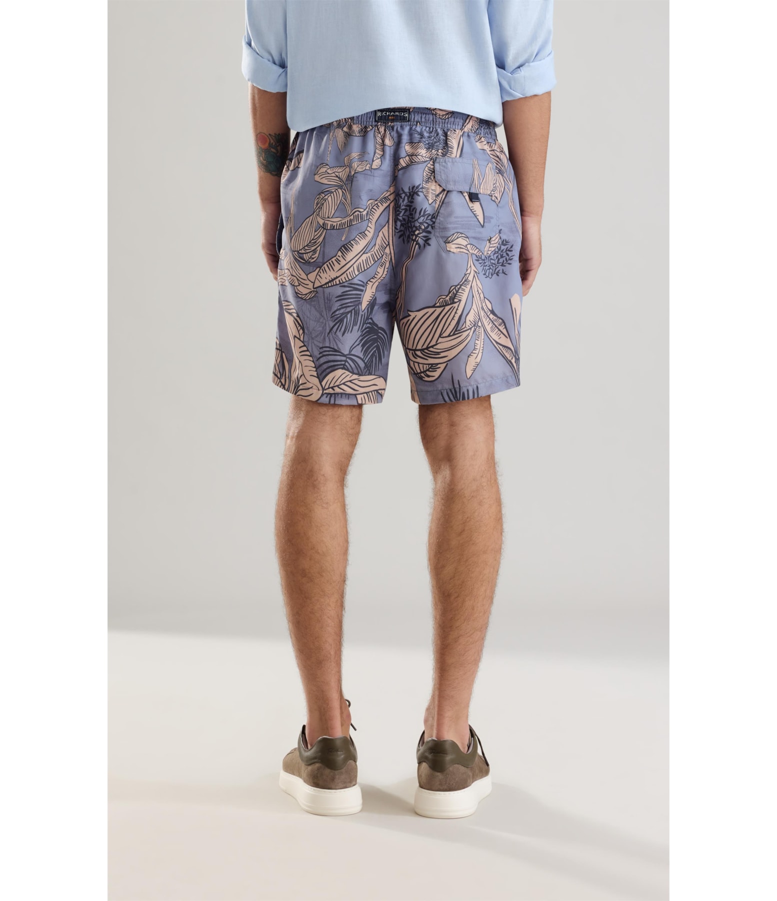 Beach Short Palm Trace Regula Azul Bic