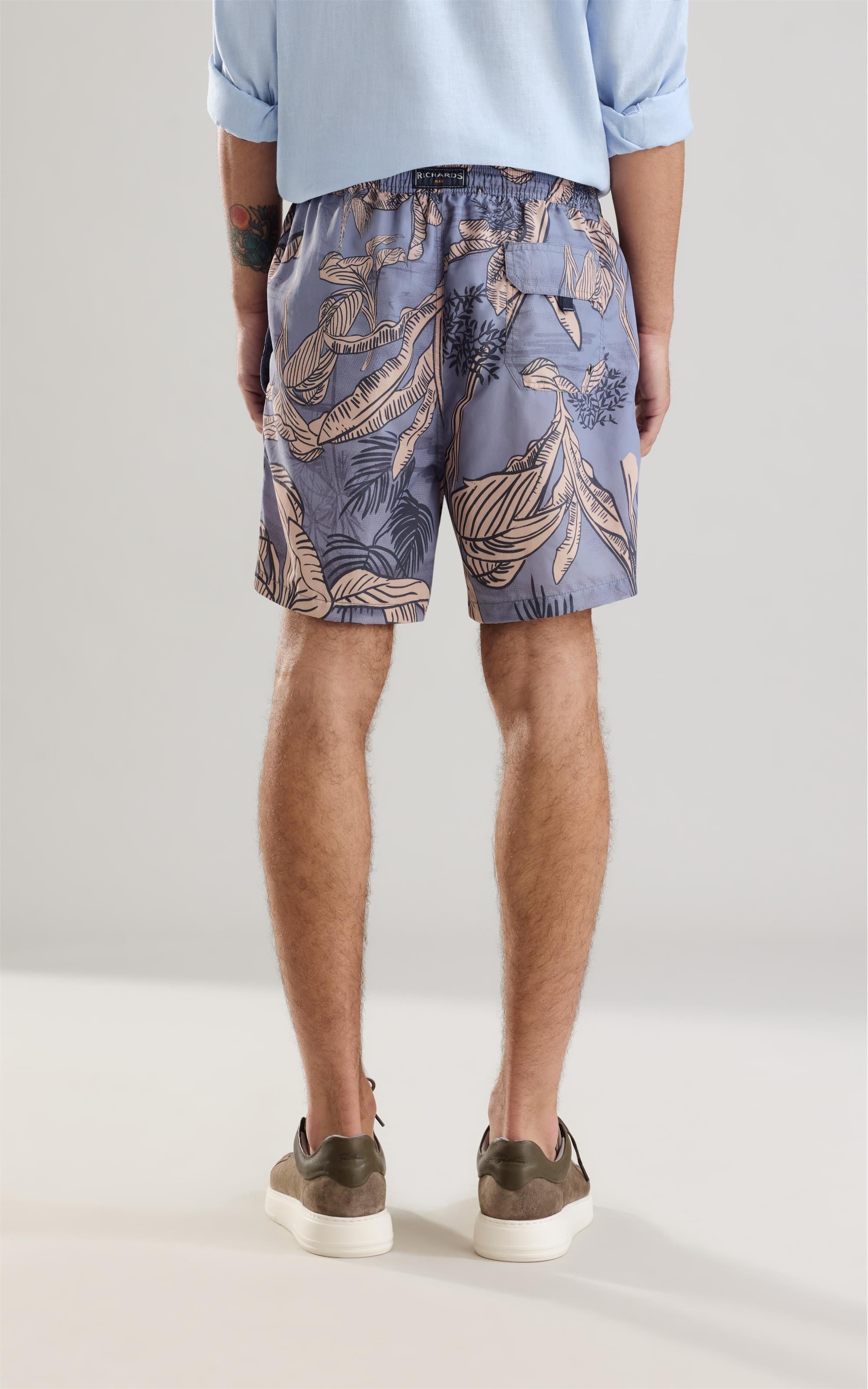Beach Short Palm Trace Regula Azul Bic