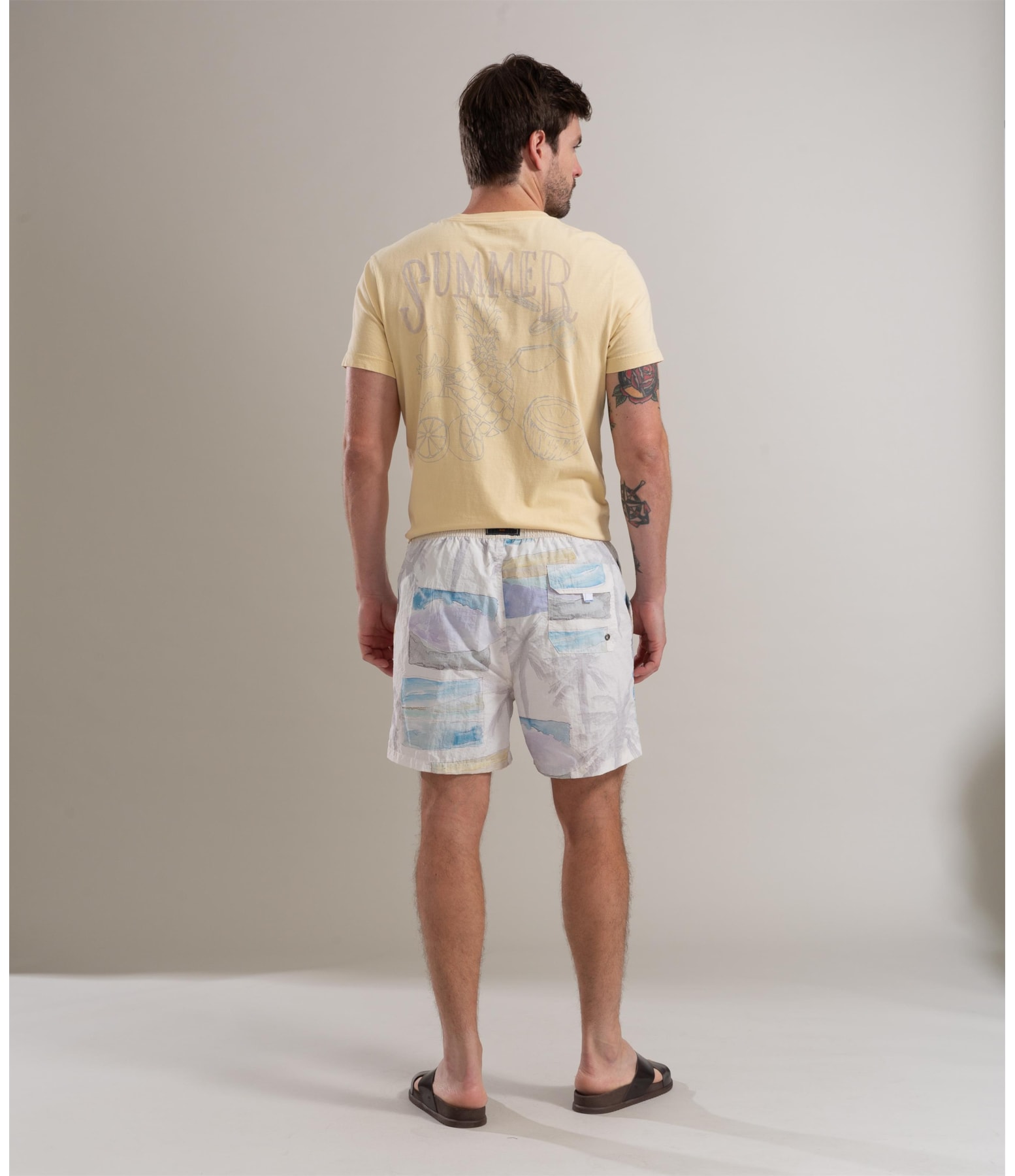 Beach Short Palmeira Regular Branco