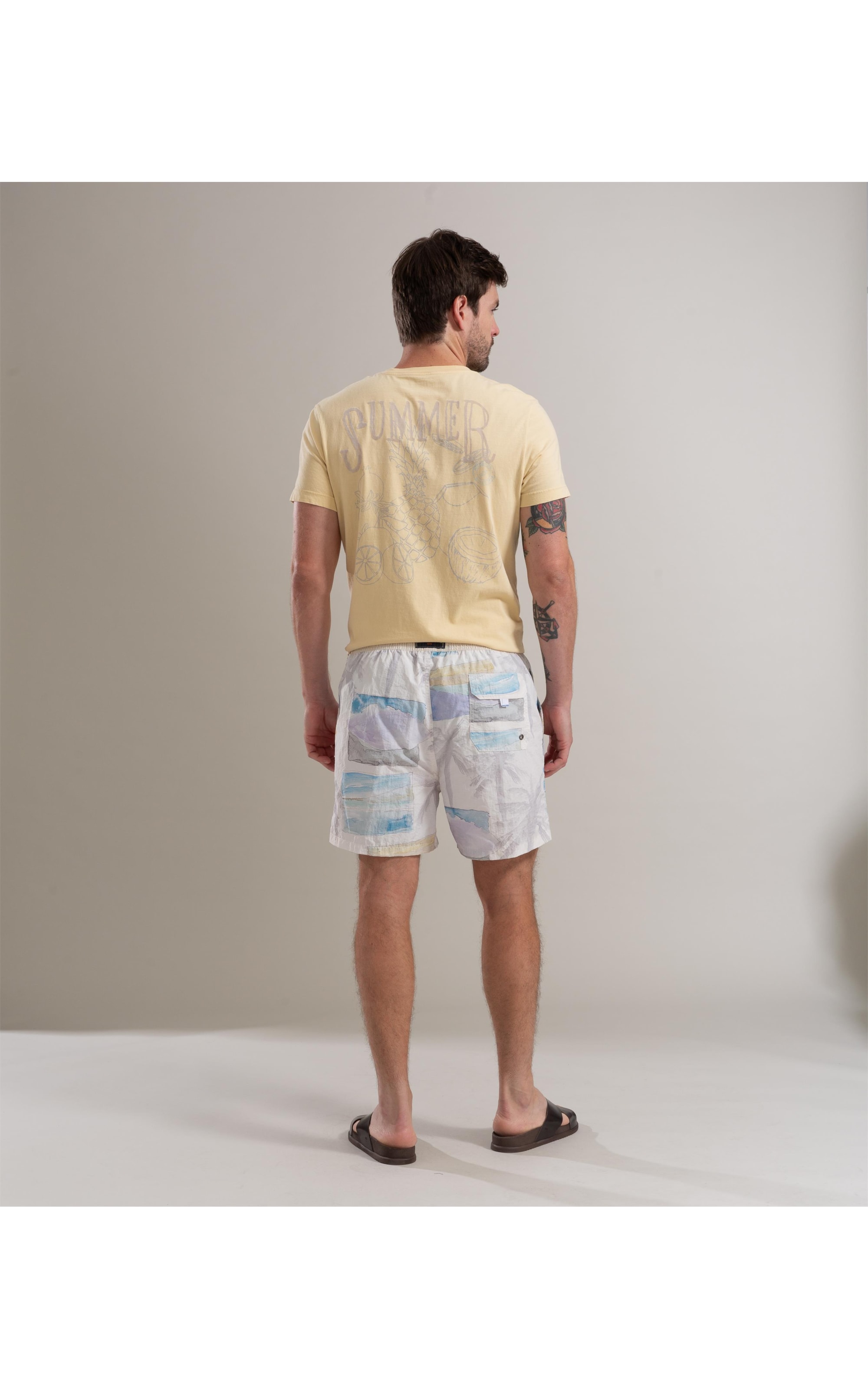 Beach Short Palmeira Regular Branco