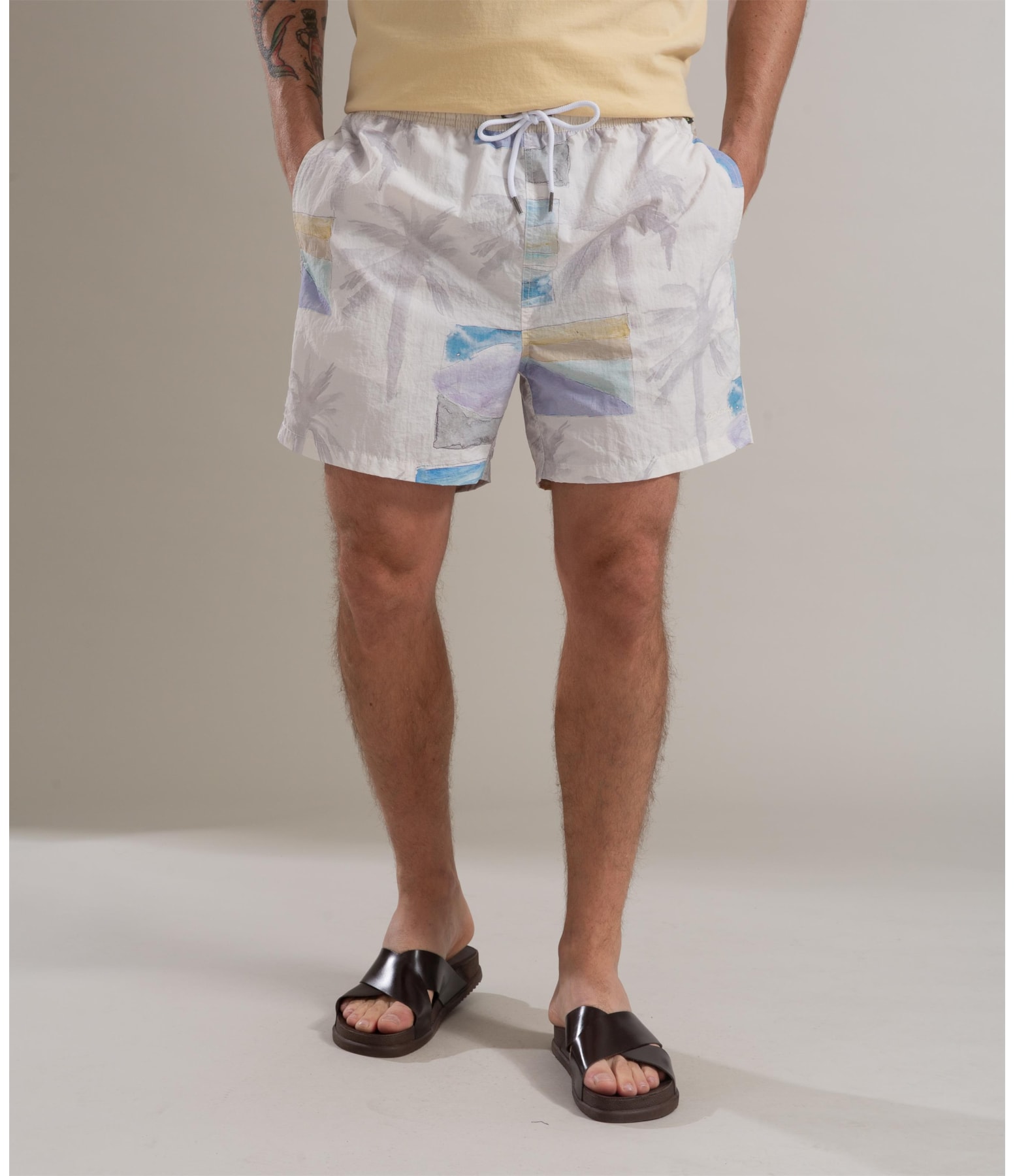 Beach Short Palmeira Regular Branco