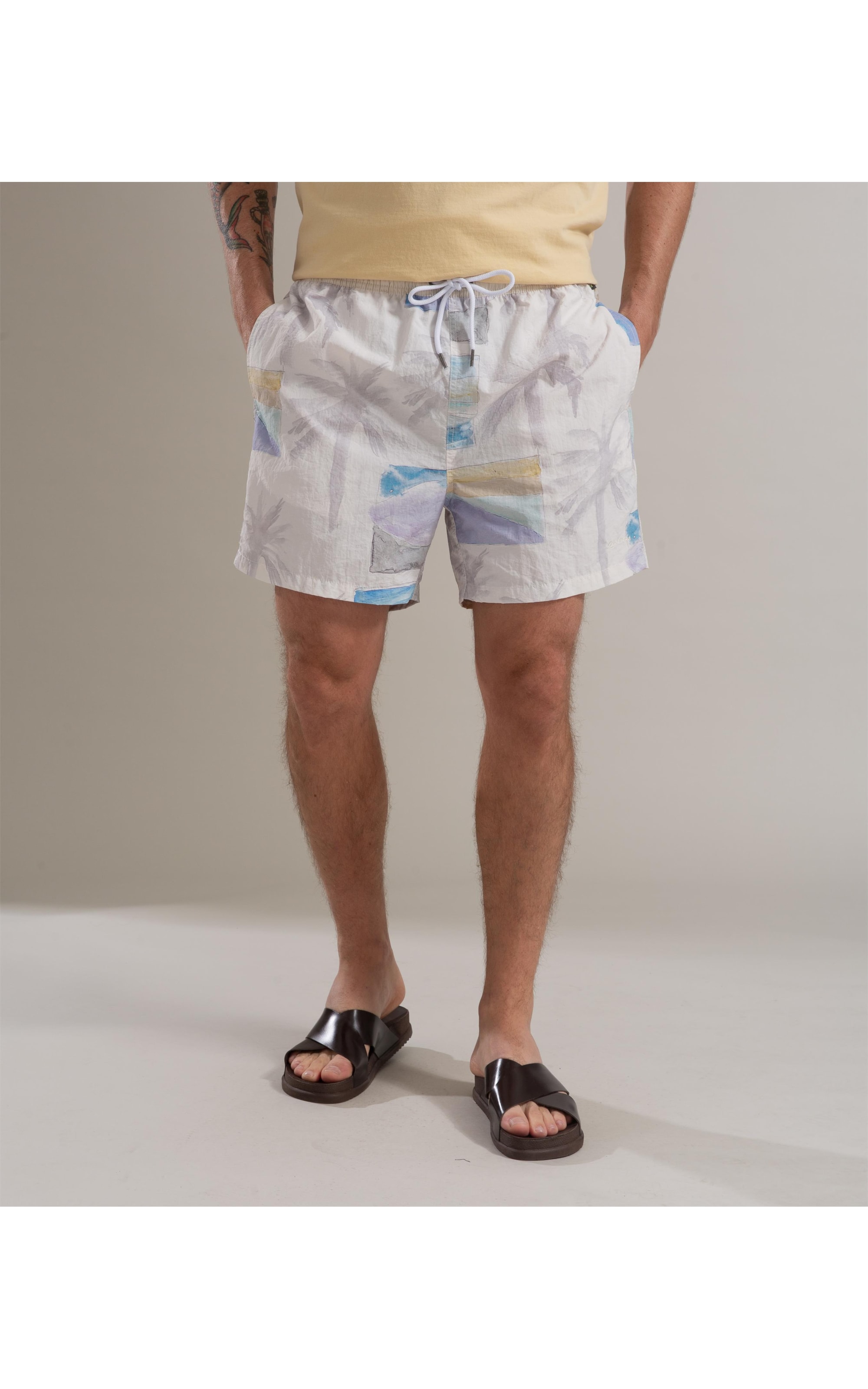 Beach Short Palmeira Regular Branco