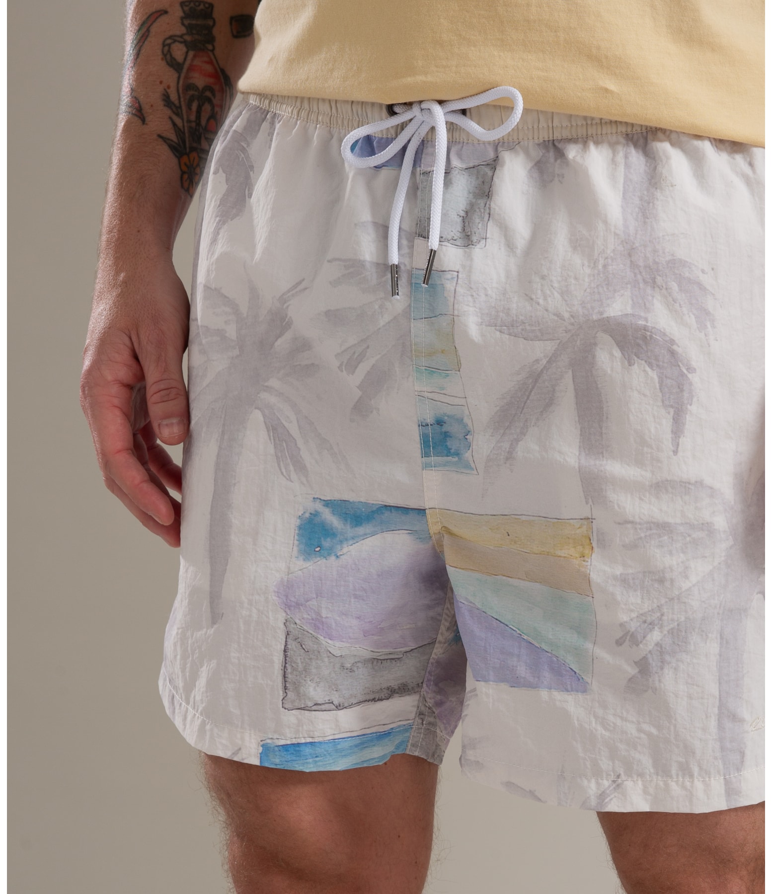 Beach Short Palmeira Regular Branco