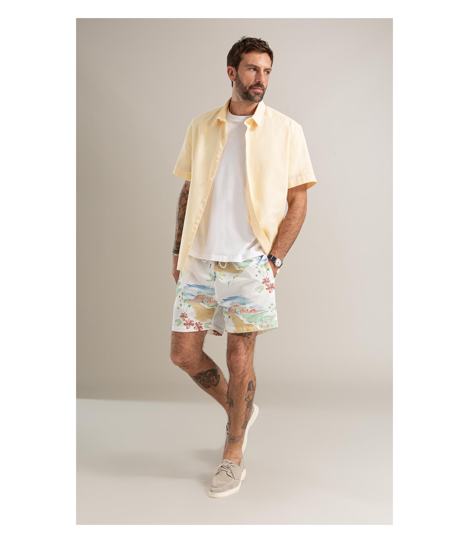 Beach Short Paraiso Regular Off White