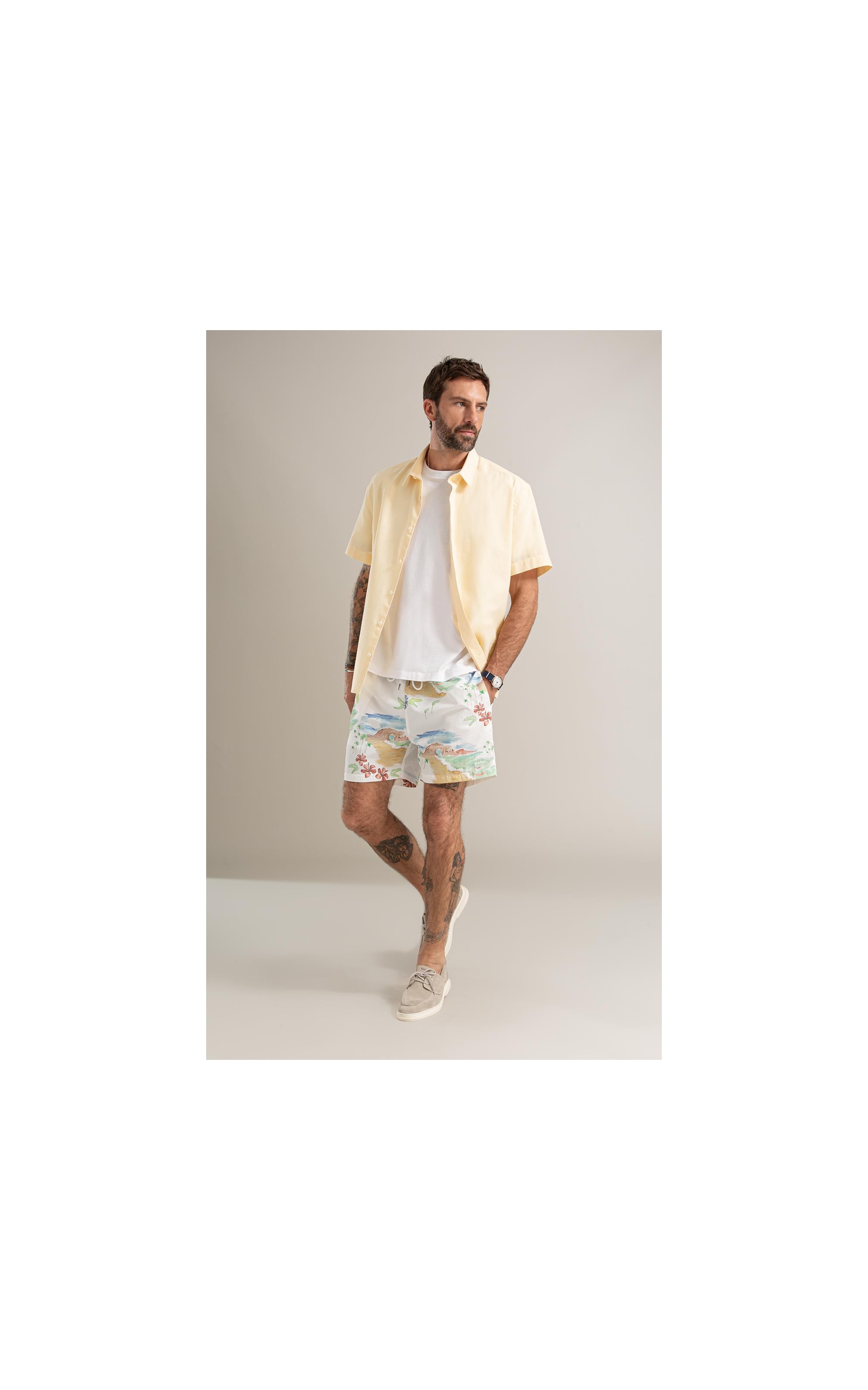 Beach Short Paraiso Regular Off White