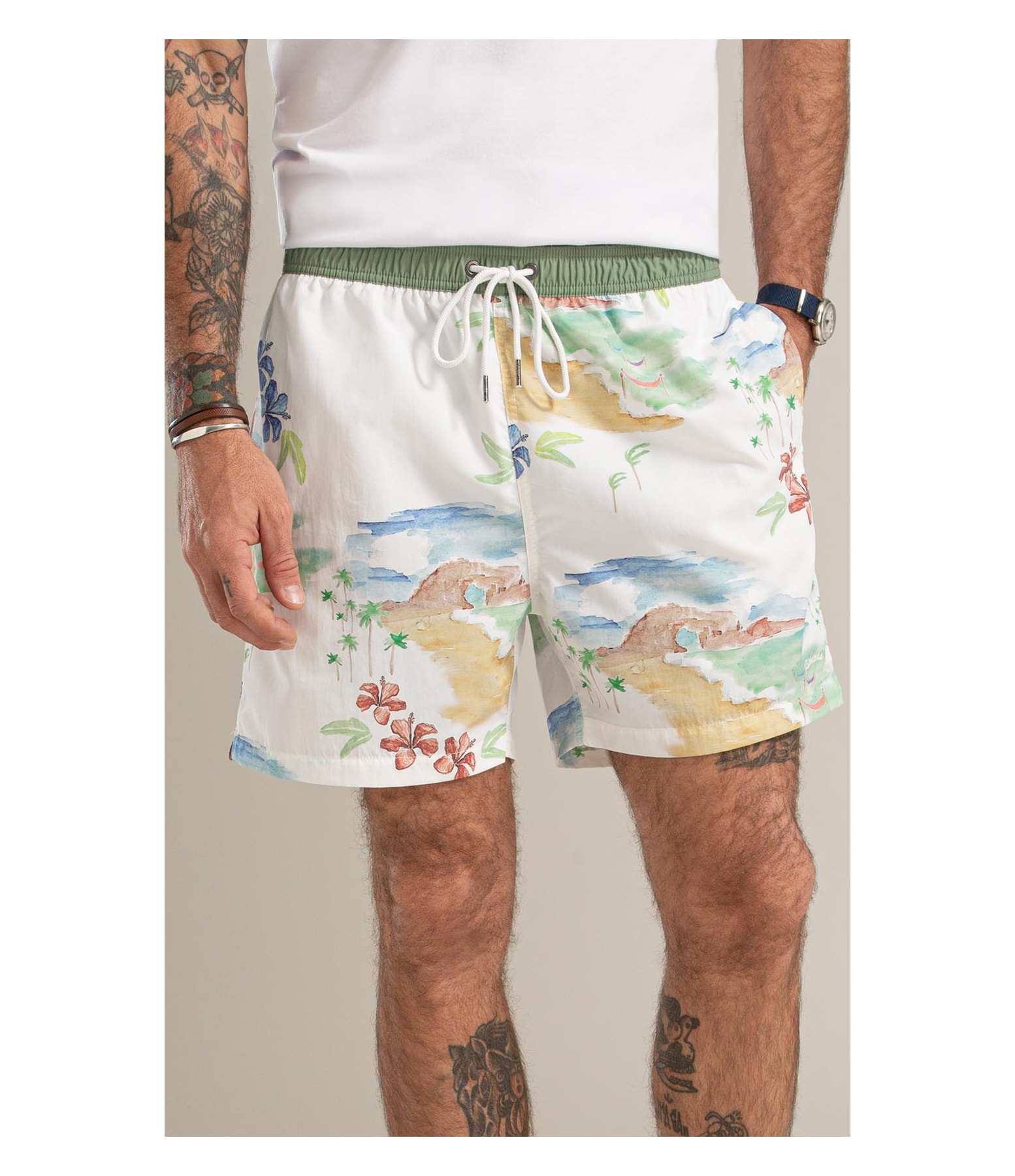 Beach Short Paraiso Regular Off White
