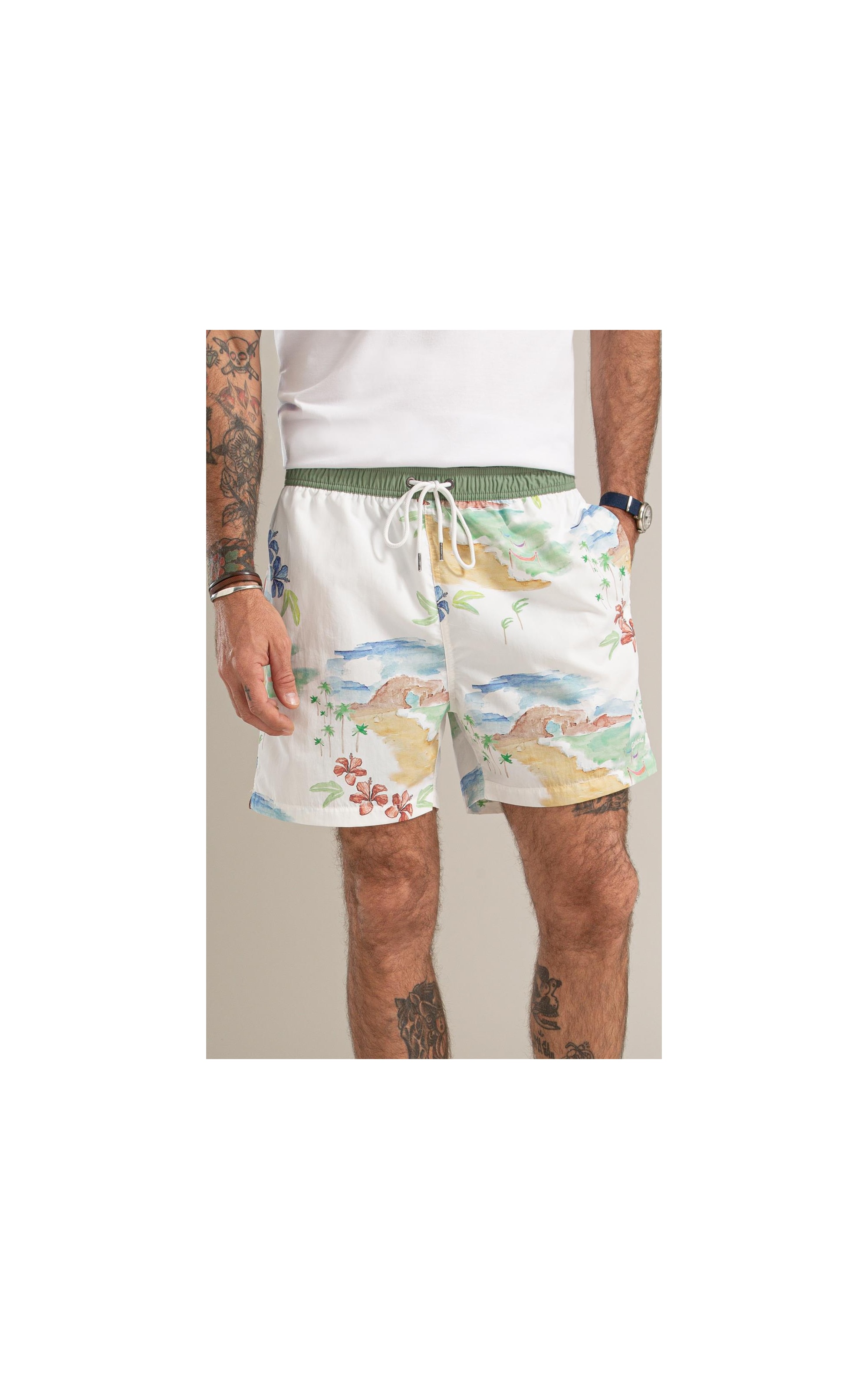Beach Short Paraiso Regular Off White