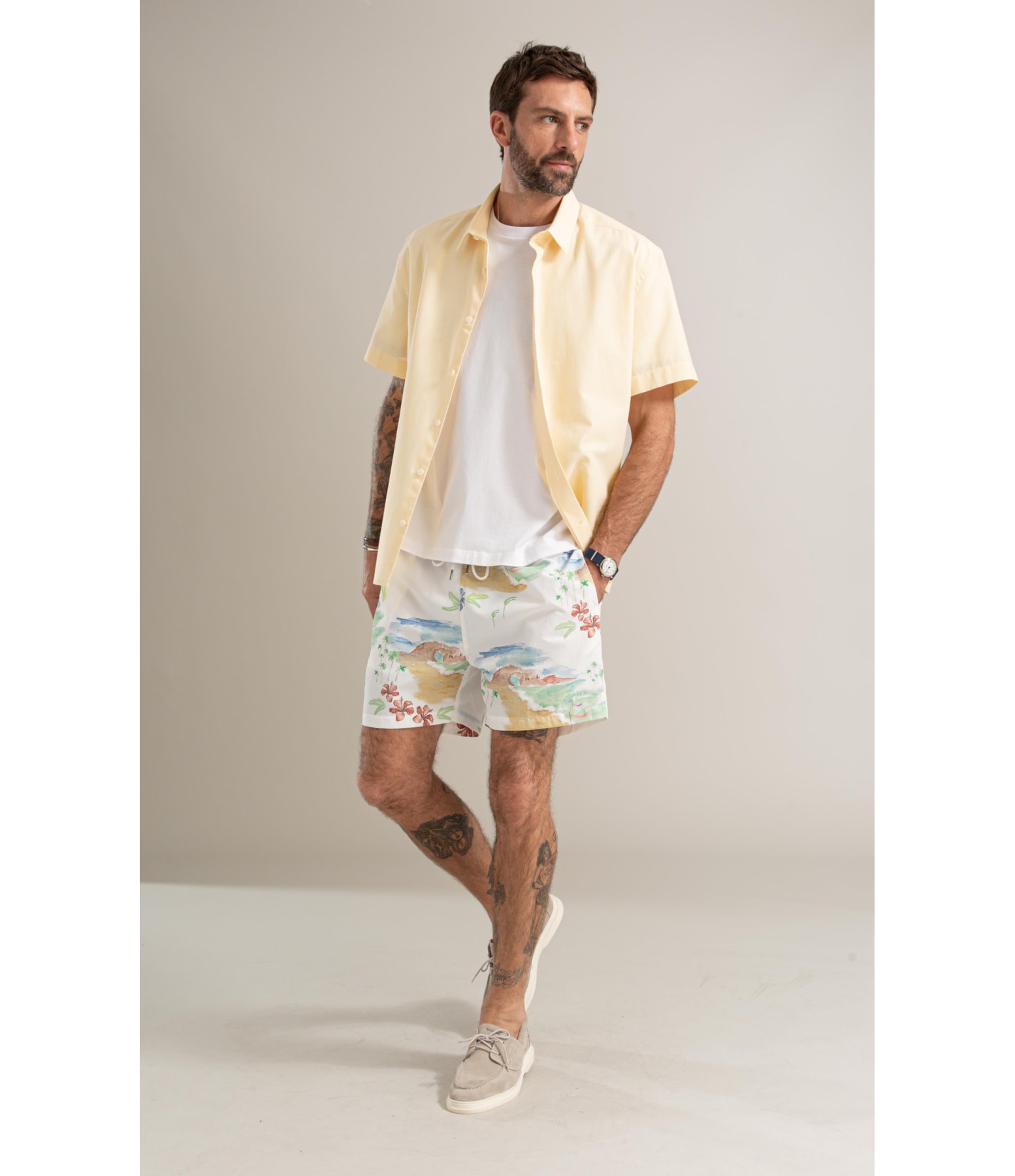 Beach Short Paraiso Regular Off White