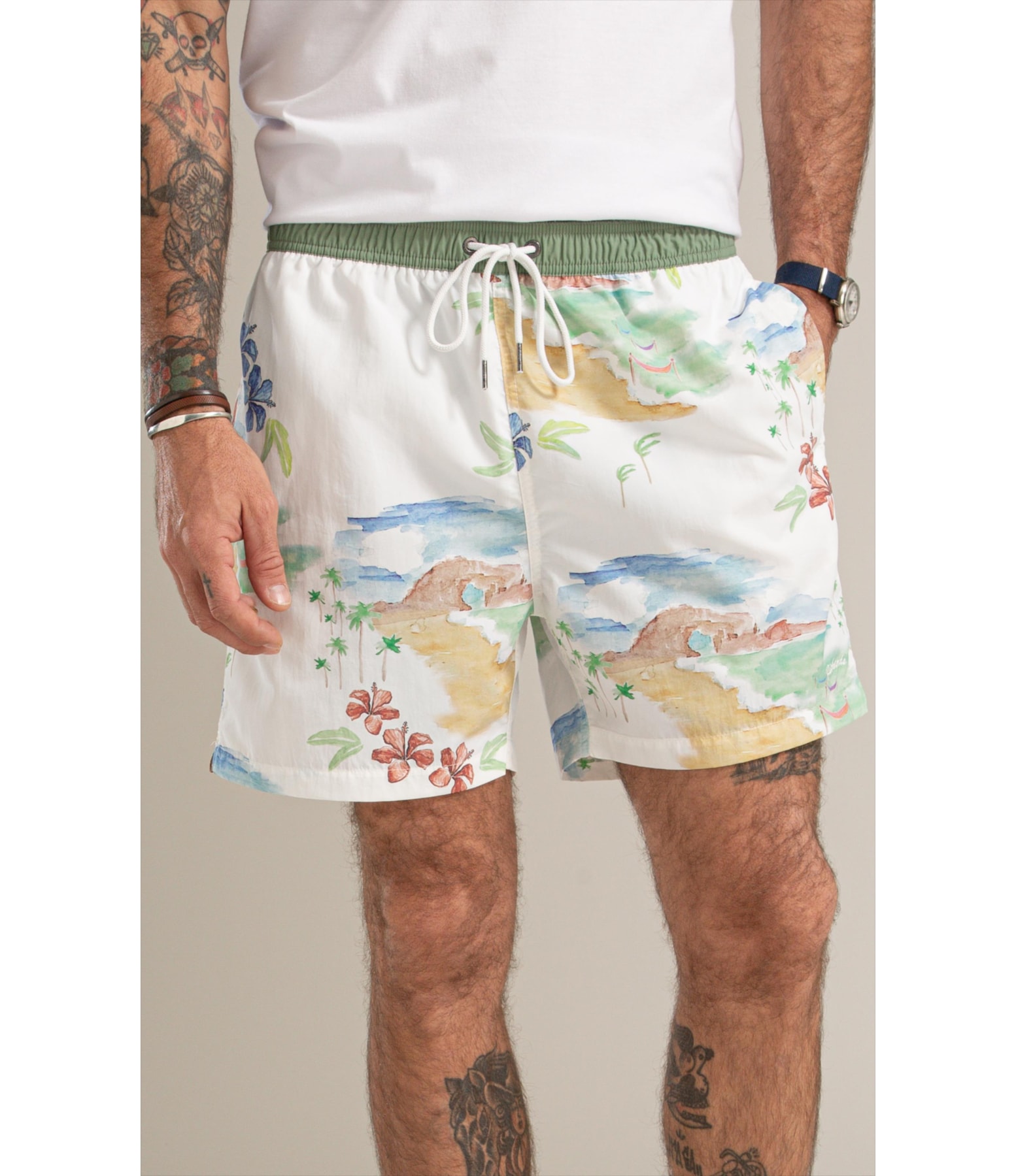 Beach Short Paraiso Regular Off White