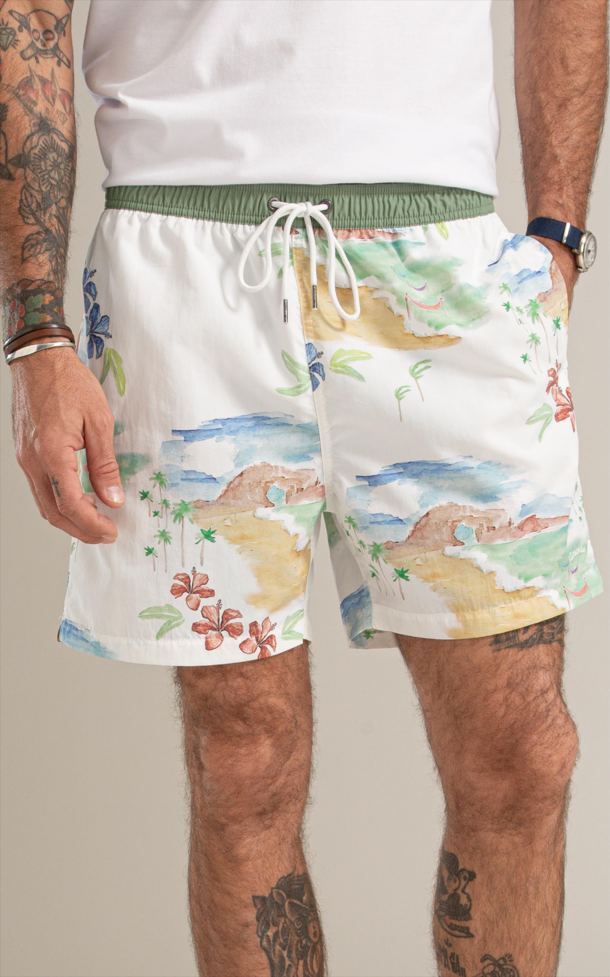 Beach Short Paraiso Regular Off White