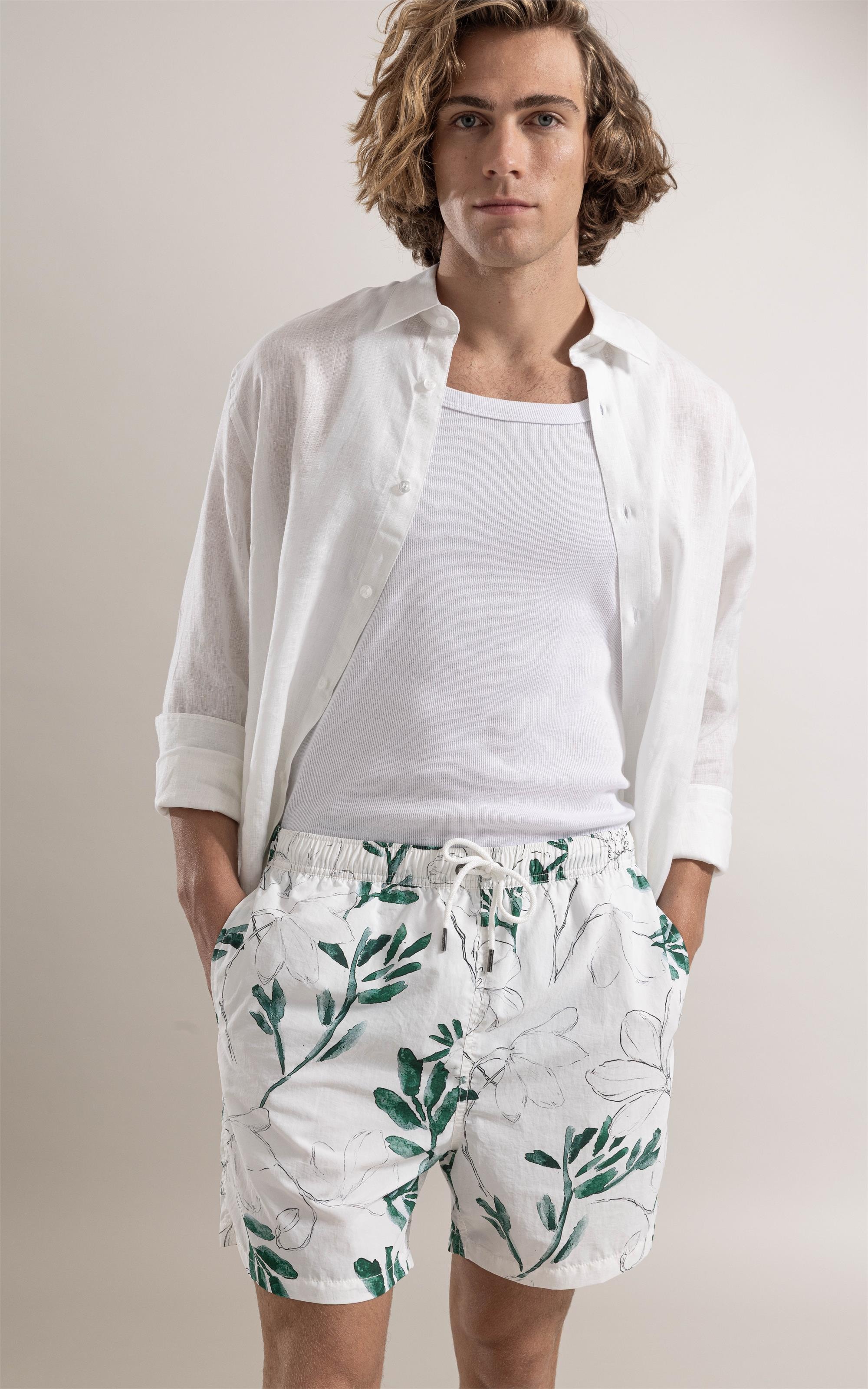 Beach Short Pencil Bloom Regular Branco