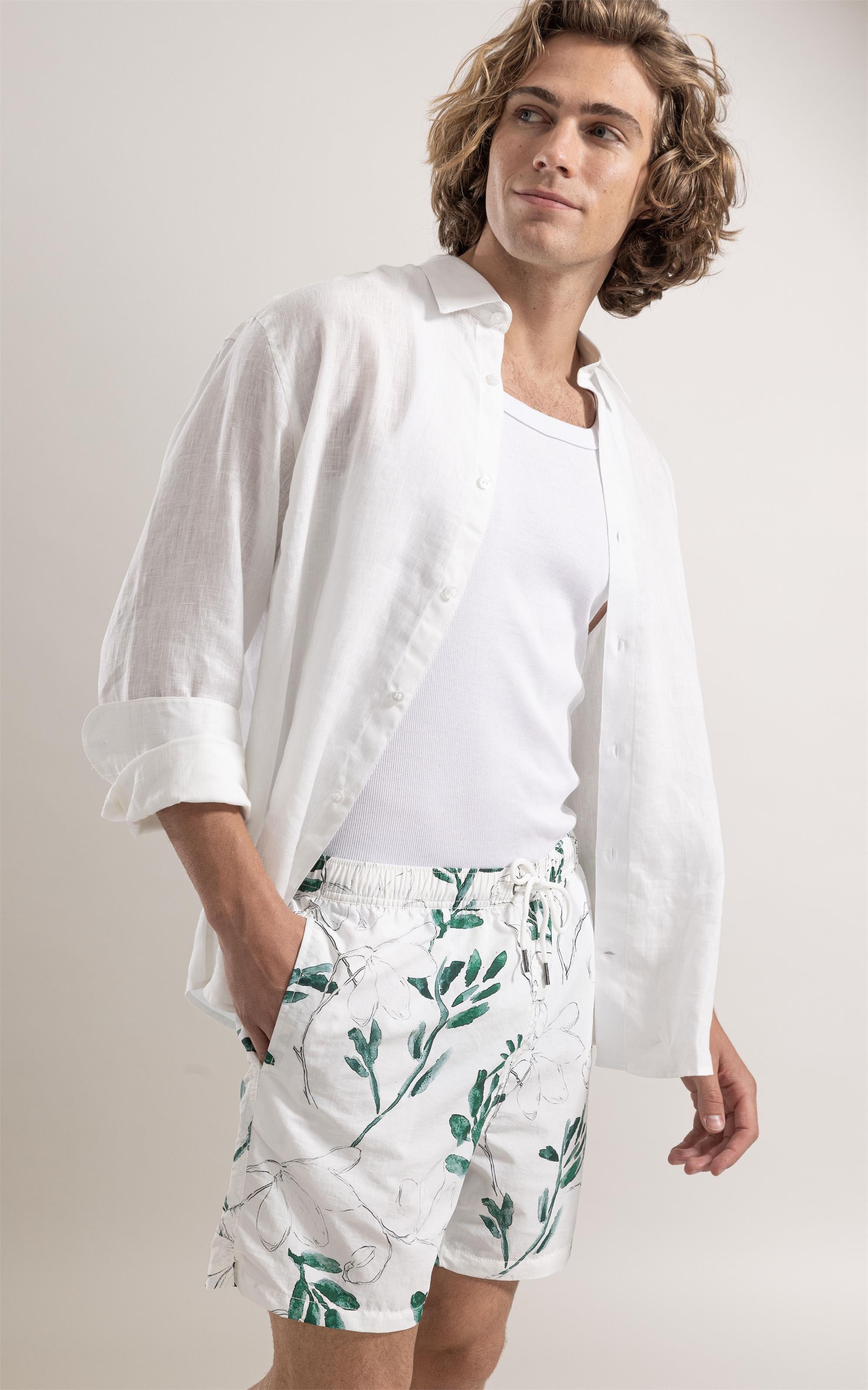 Beach Short Pencil Bloom Regular Branco