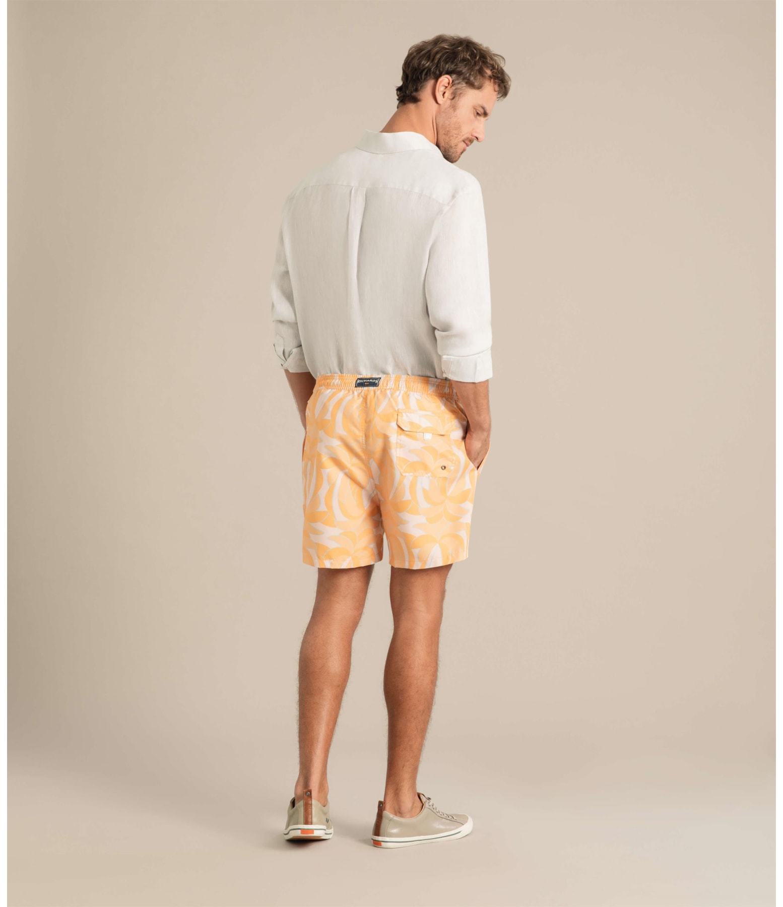 Beach Short Pop Palms Regular Amarelo