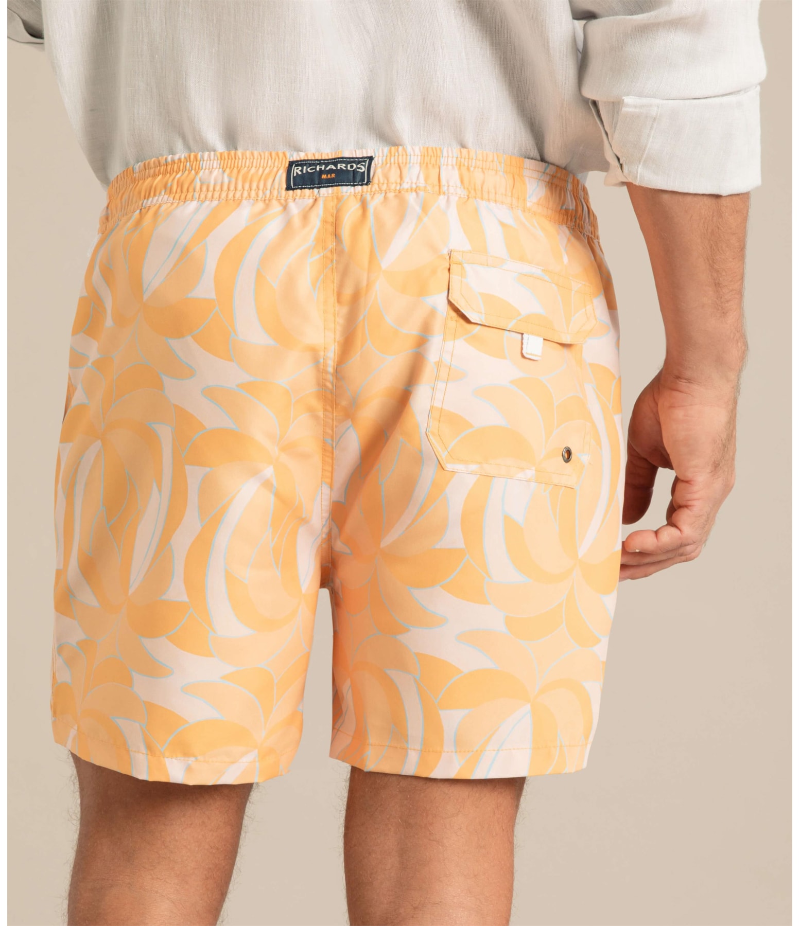 Beach Short Pop Palms Regular Amarelo