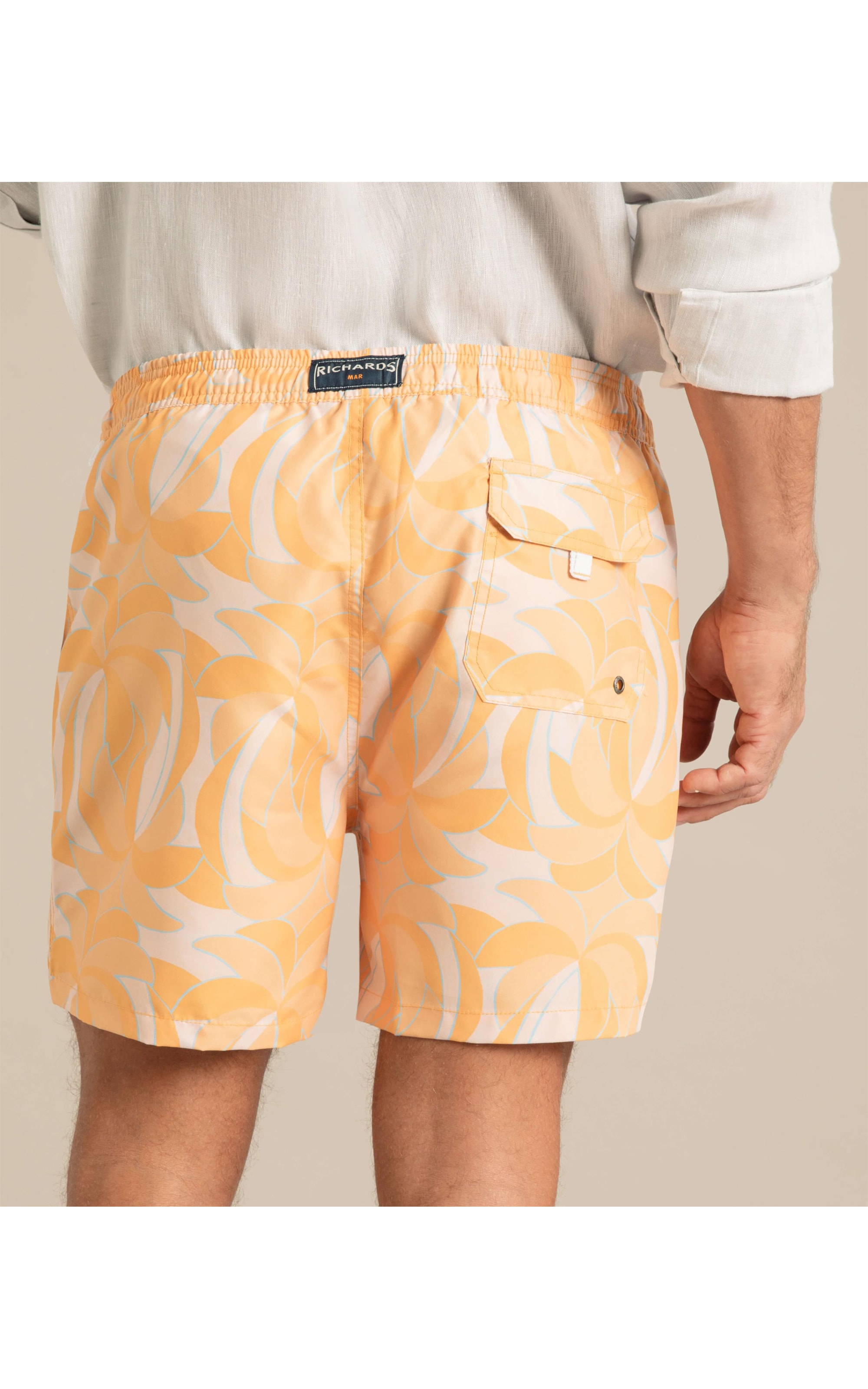 Beach Short Pop Palms Regular Amarelo