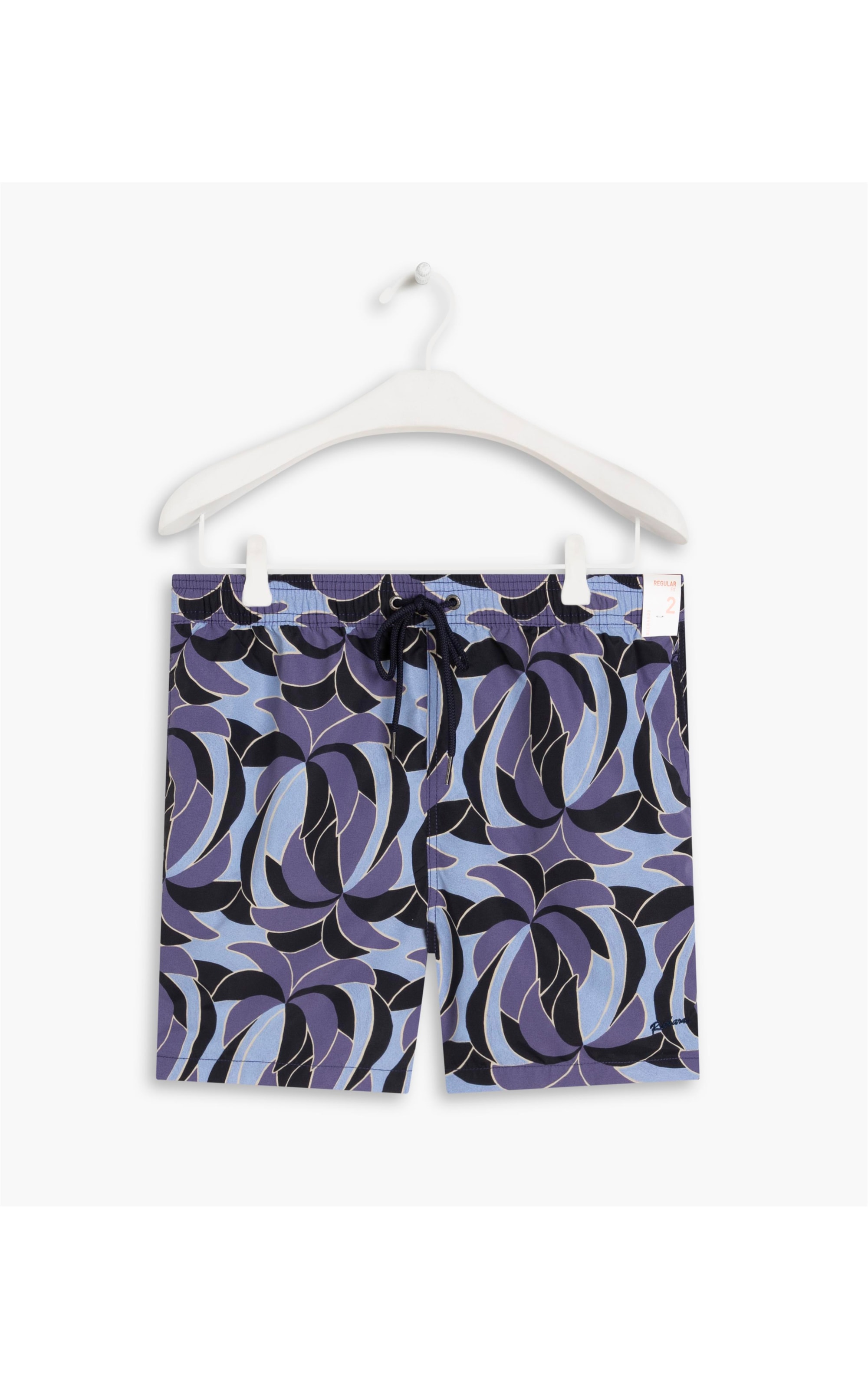 Beach Short Pop Palms Regular Azul Bic
