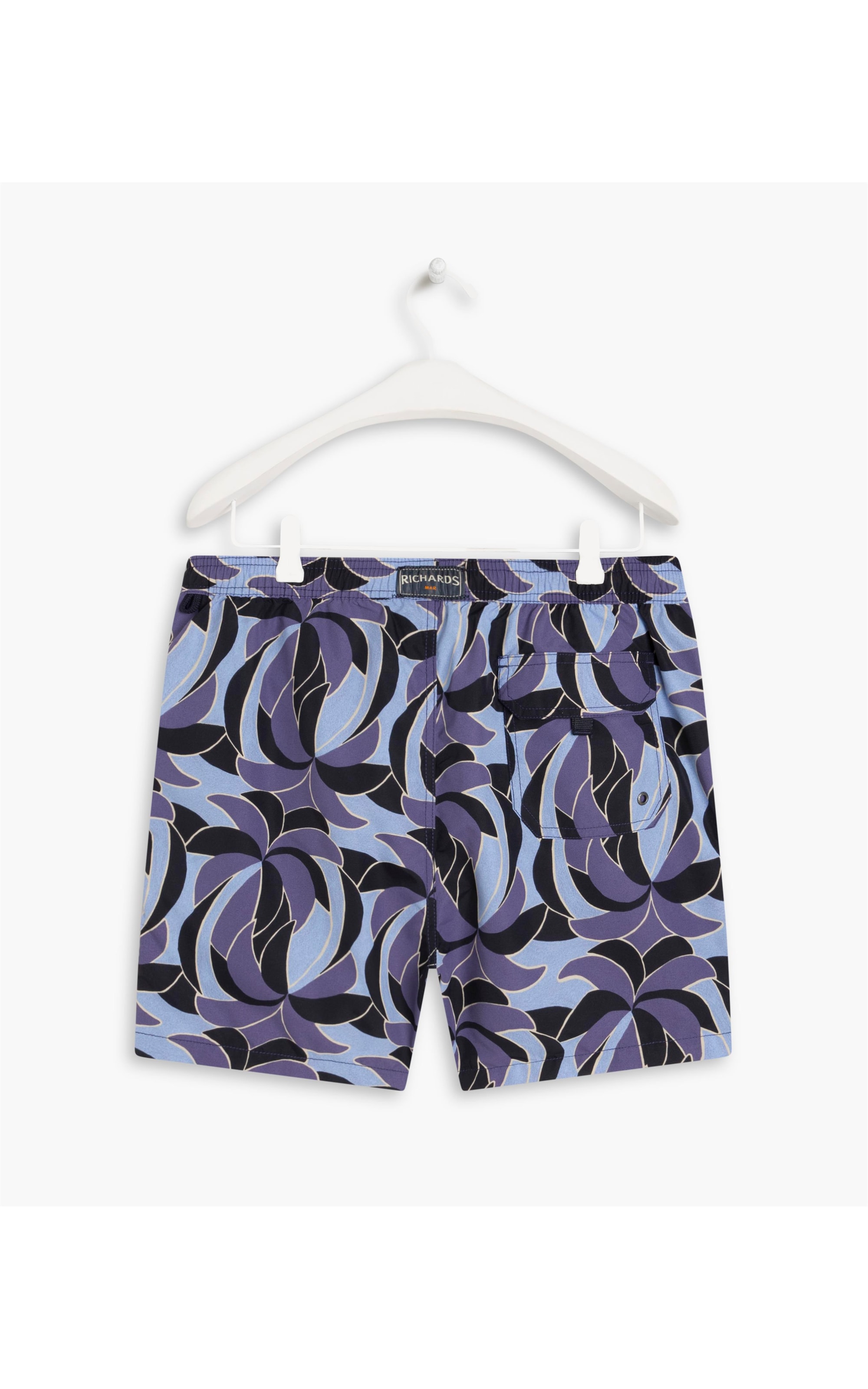 Beach Short Pop Palms Regular Azul Bic