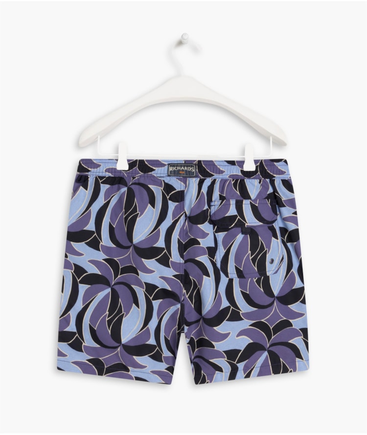 Beach Short Pop Palms Regular Azul Bic