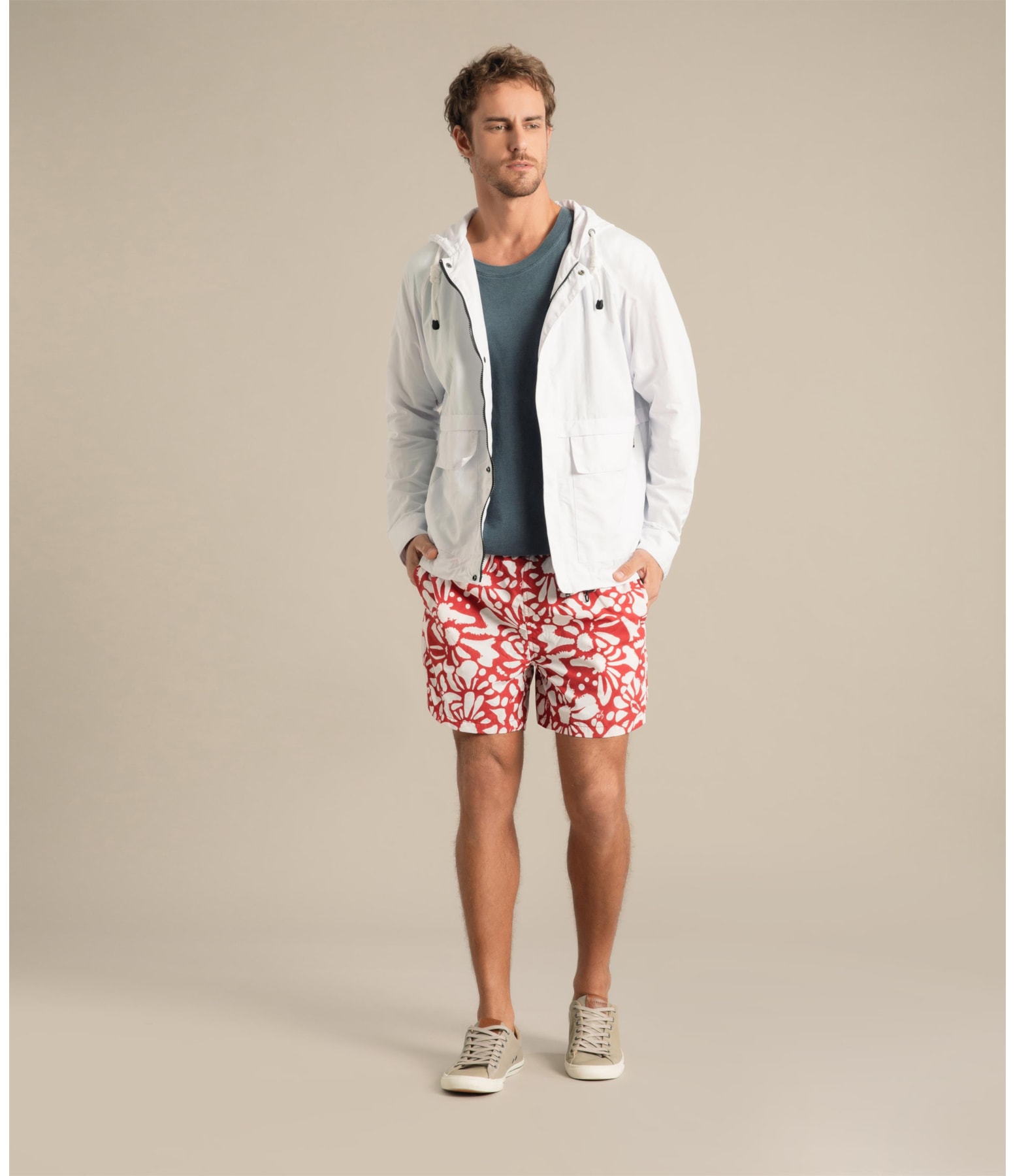 Beach Short Primal Regular Vermelho